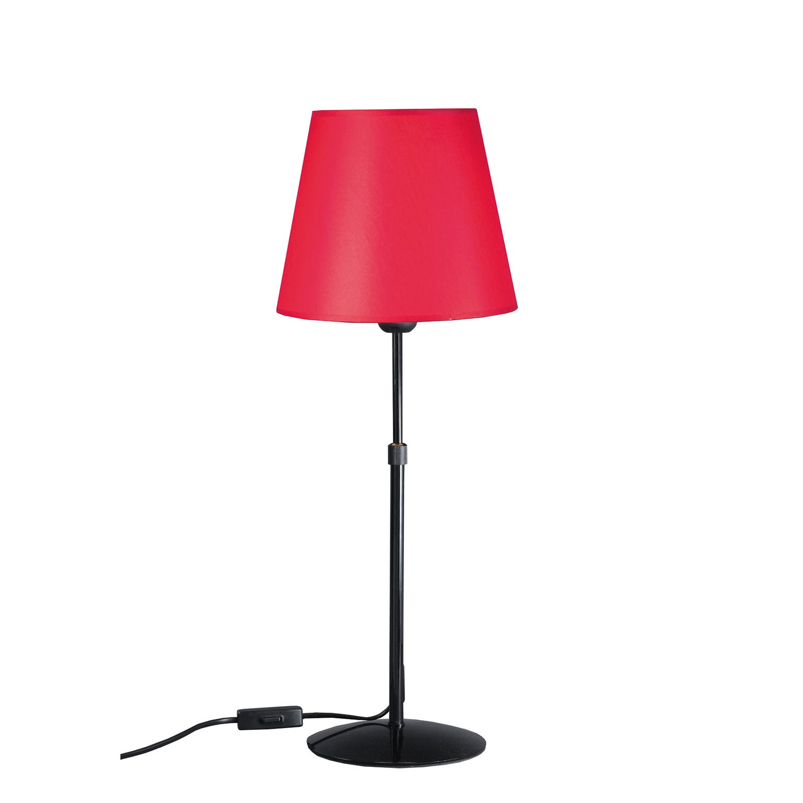 Aluminor Store bordlampe, svart/rød