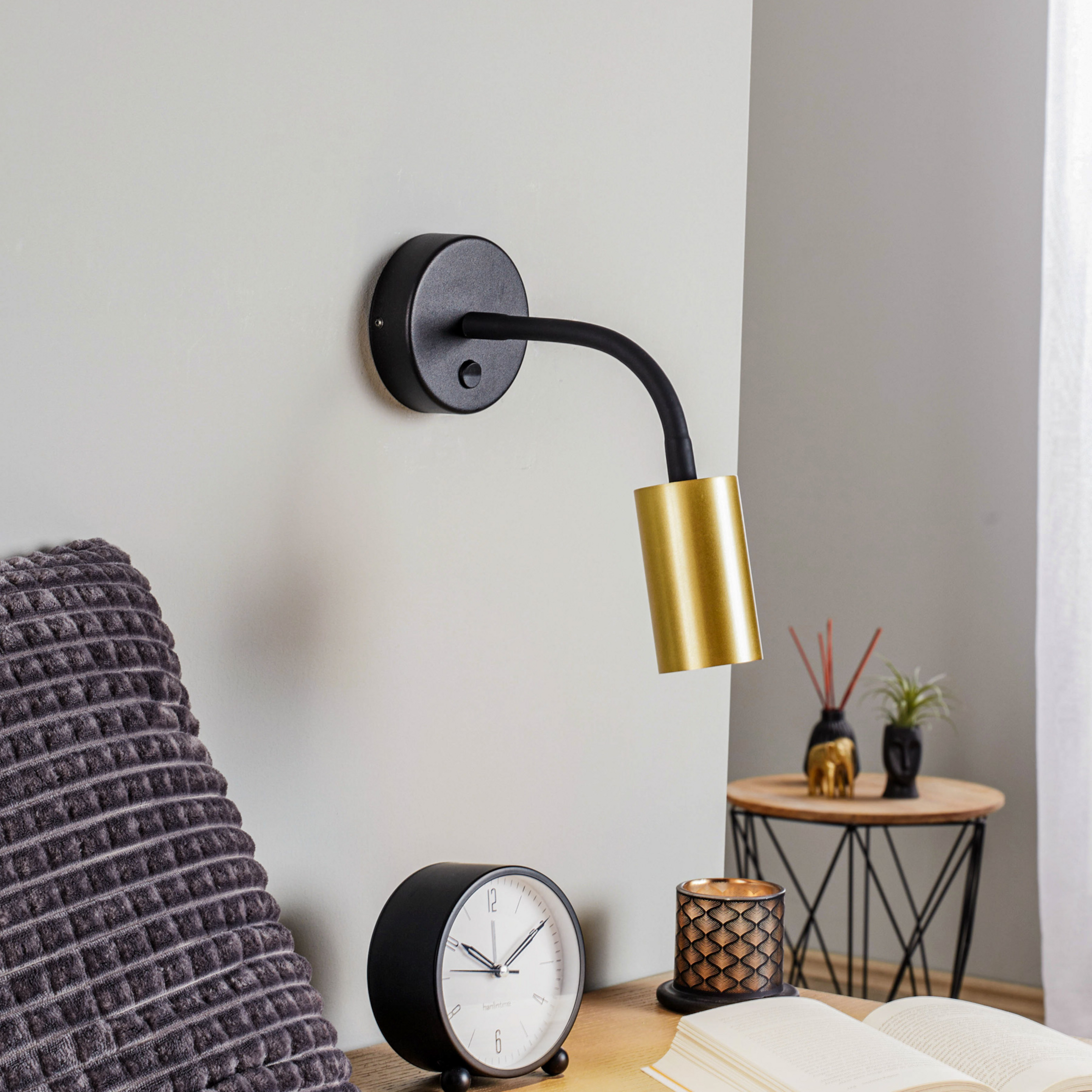 Vegglampe Eye Flex S, messing