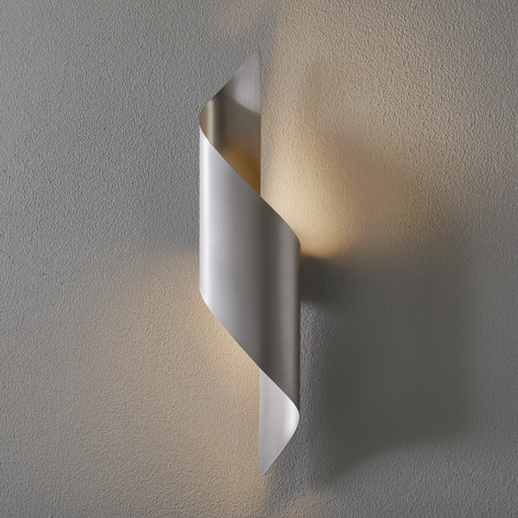 LED-vegglampe Fanes, 50 cm høy, perlegrå