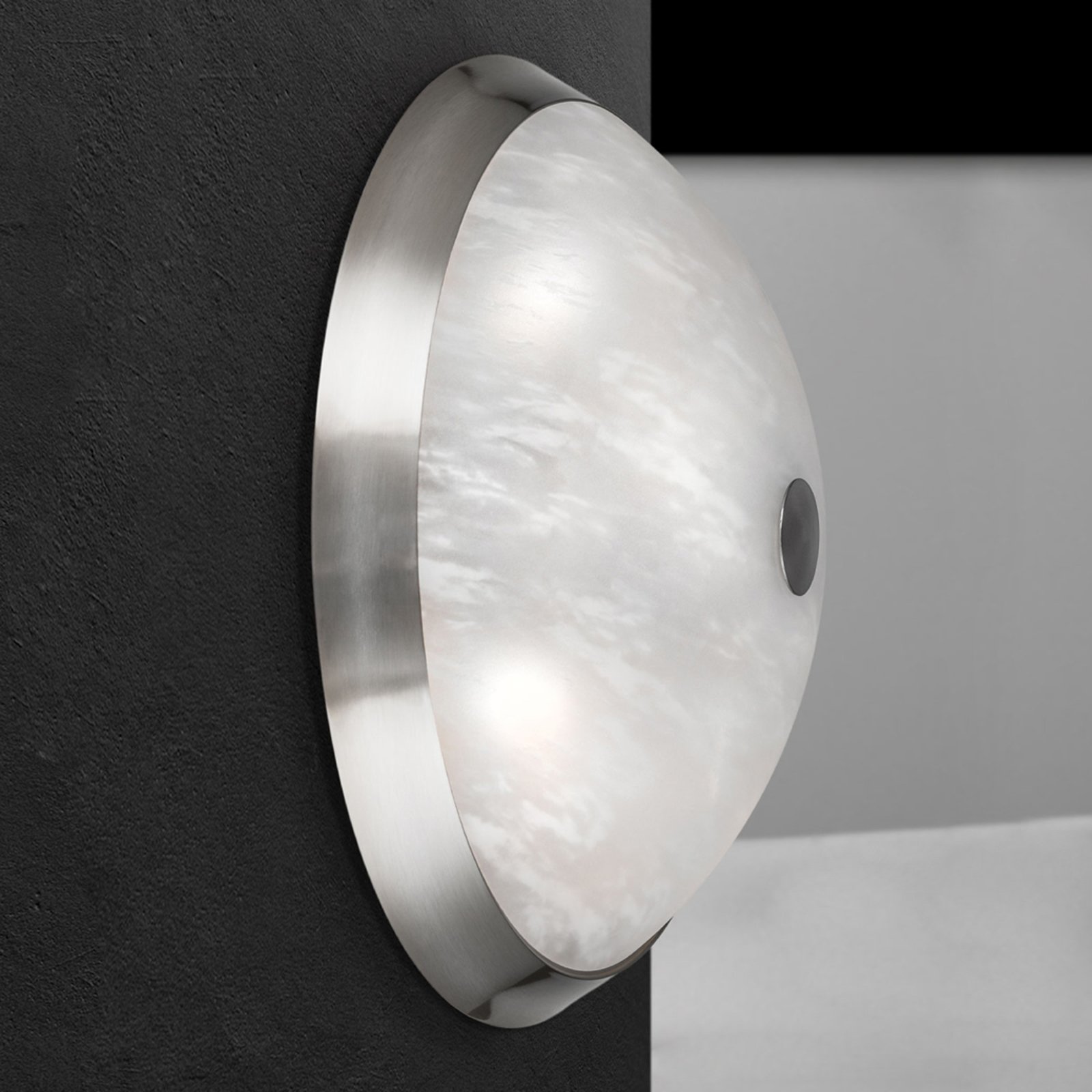 Orion Jaya ceiling light in matt nickel, 42 cm, for Living / Dining Room, metal, glass, E27, 40 W, energy efficiency: A++, H: 12.5 cm