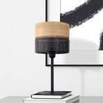 Επιτραπέζιο φωτιστικό Nicol, μαύρο, εμφάνιση ξύλου, ύψος 45 cm, 1 x E27