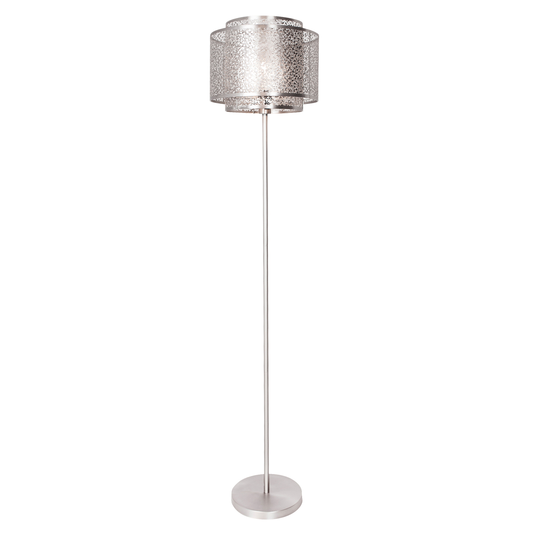 By Rydéns Mesh floor lamp, silver, for Living / Dining Room, metal, E27, 60 W, energy efficiency: A++, H: 158 cm