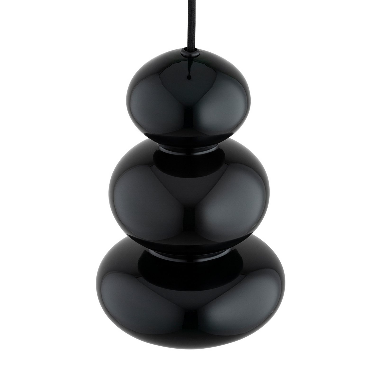 Hängeleuchte Oman, schwarz glänzend, Glas, Ø 14 cm
