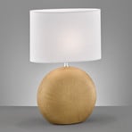 Foro table lamp, gold base, white lampshade