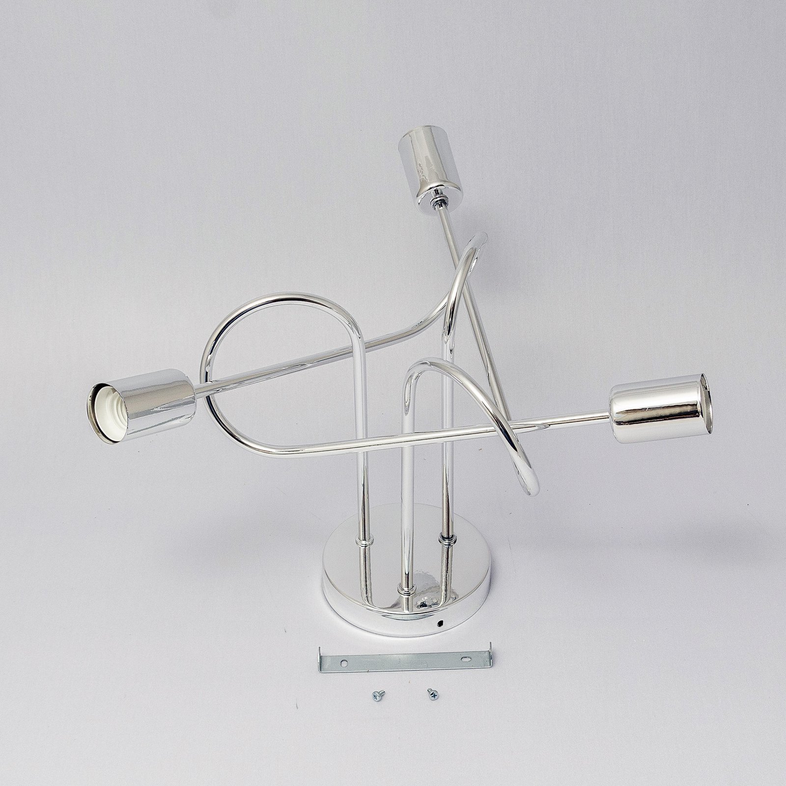 Plafonnier Oxford, chrome, à 3 lampes, Ø 44 cm, métal