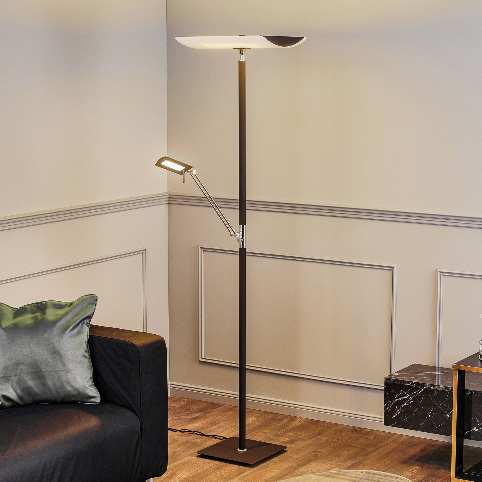 Rothfels Charlin LED uplighter zwart nikkel