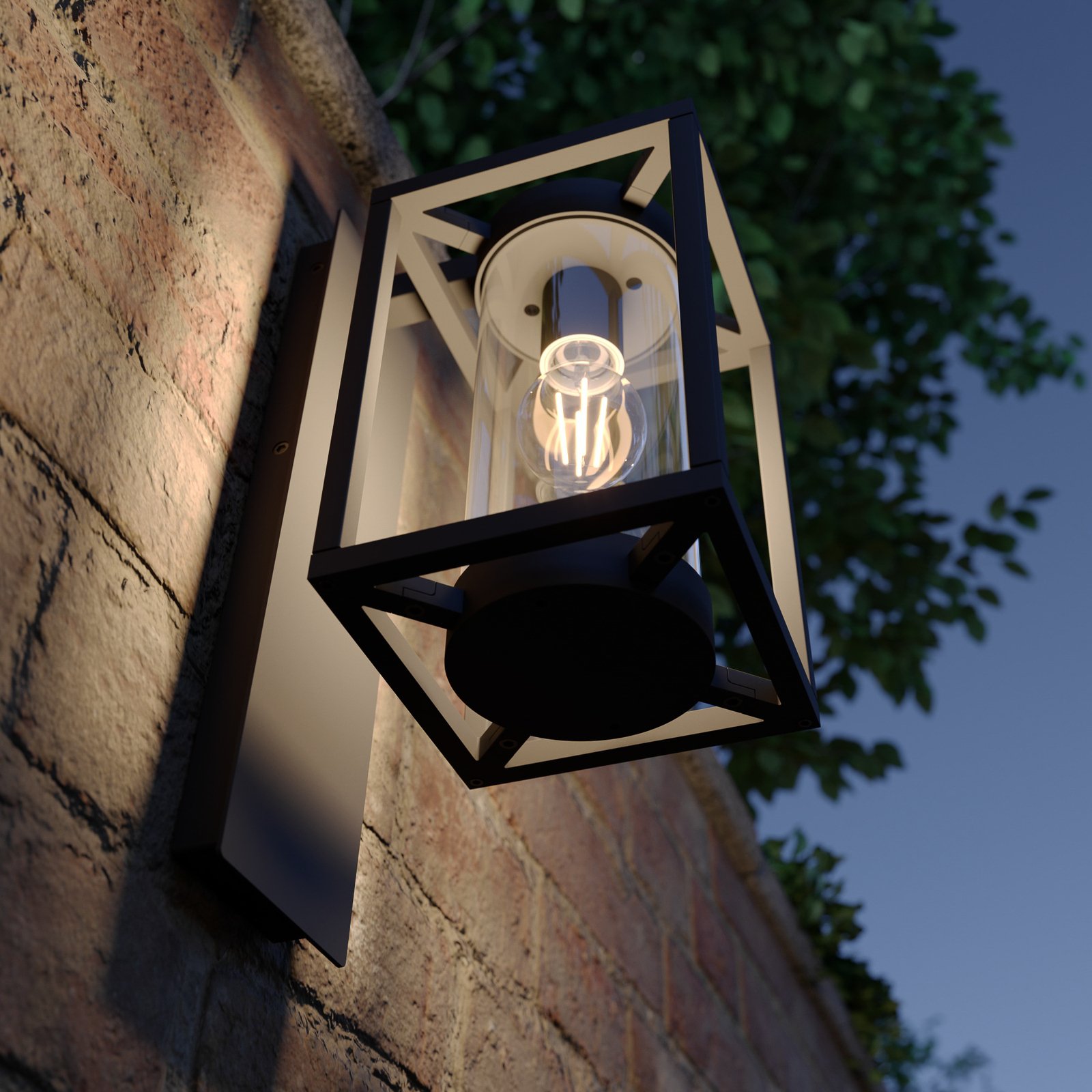 Lucande outdoor wall light Ferda, set of 3, pendant, dark grey