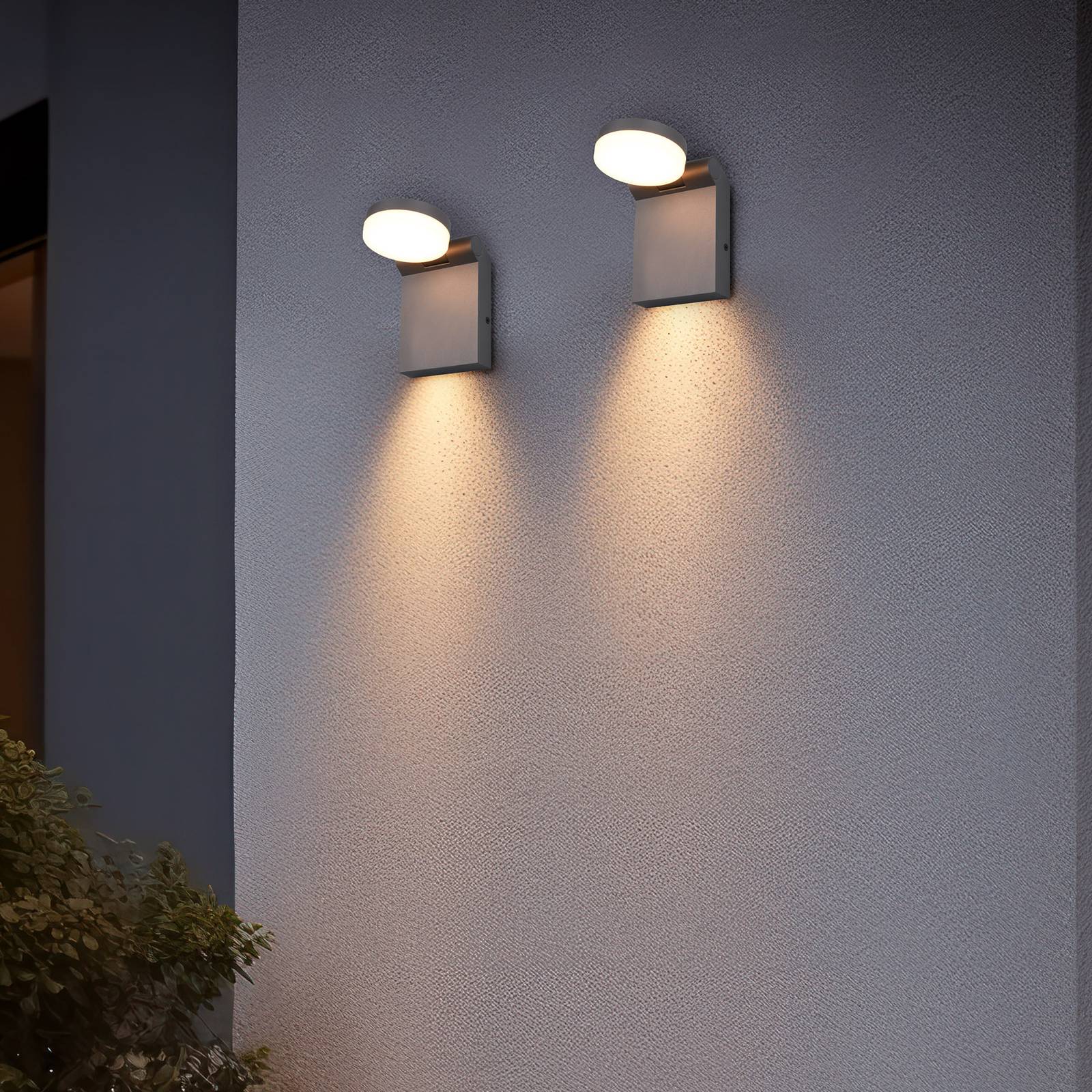 Vonkajšie nástenné svietidlo LED Adour, antracitová farba, naklápacie,
