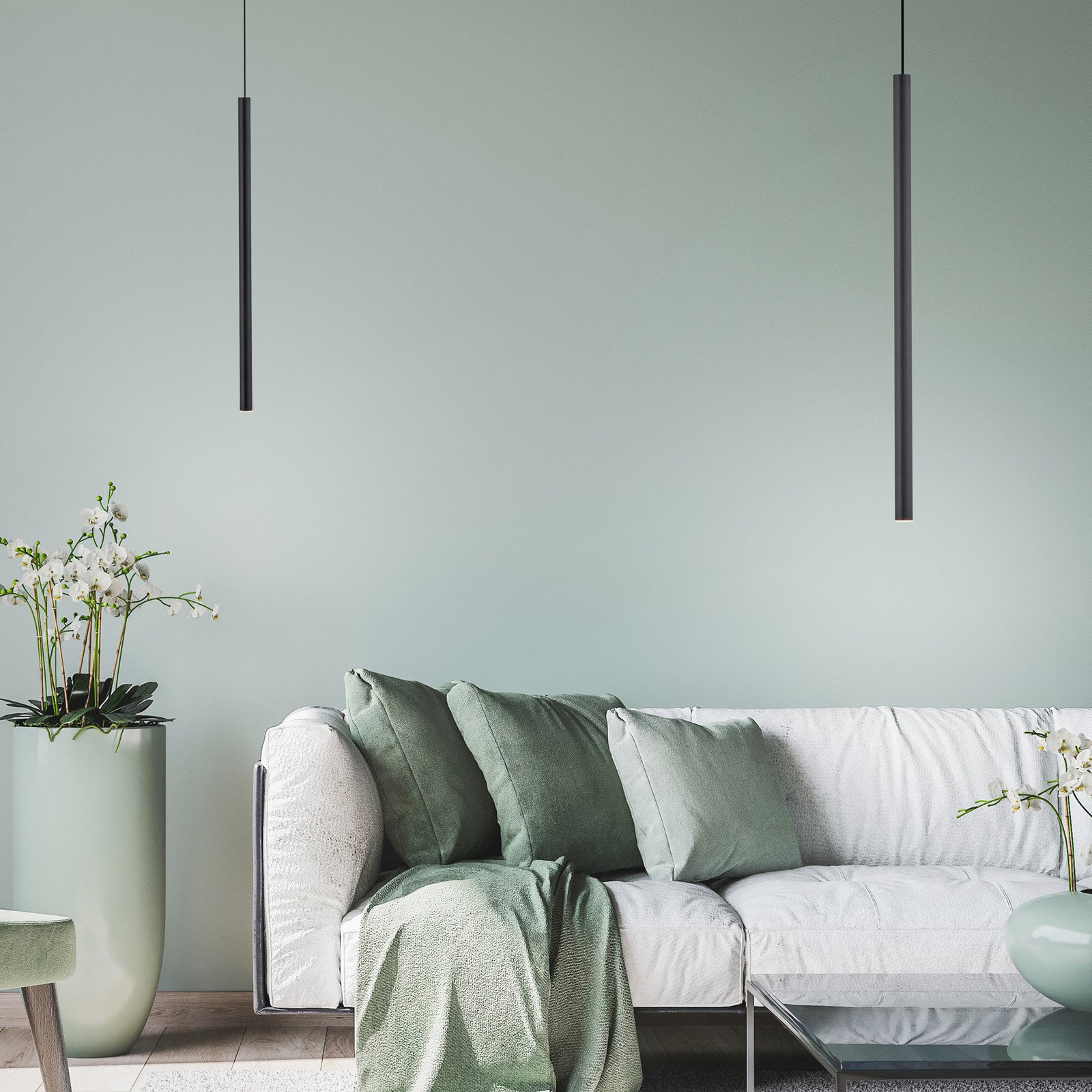 Paul Neuhaus Flute lampă suspendată LED 1 bec negru - Camera de zi / sufragerie - Modern - Metal