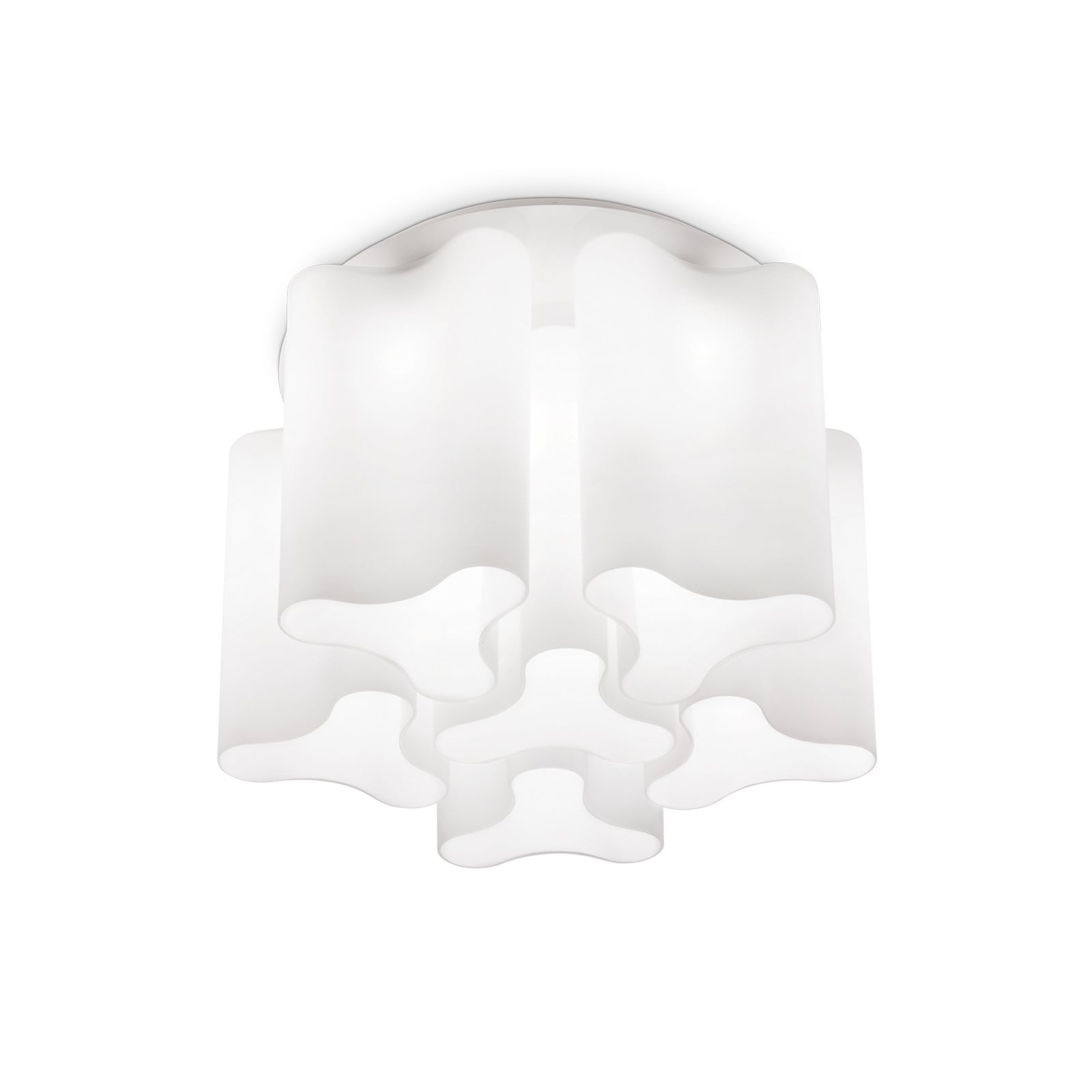Φωτιστικό οροφής IDEAL LUX Compo, διάμετρος 56 εκ., λευκό, μέταλλο/γυαλί, 6
