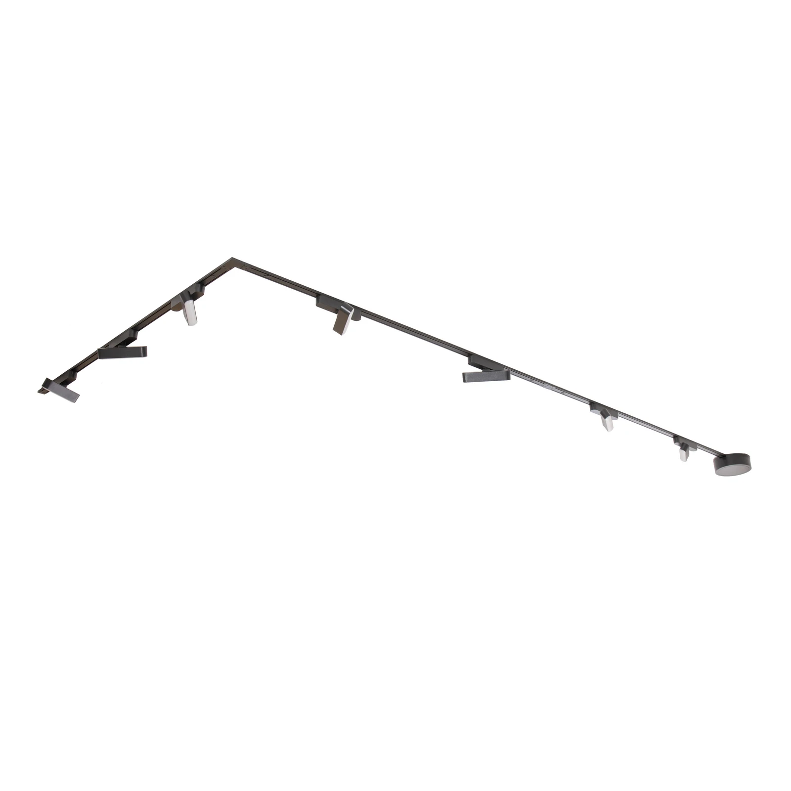 Sistema de rieles Lumaro, regleta de iluminación, 7 luces, negro, 48 V,