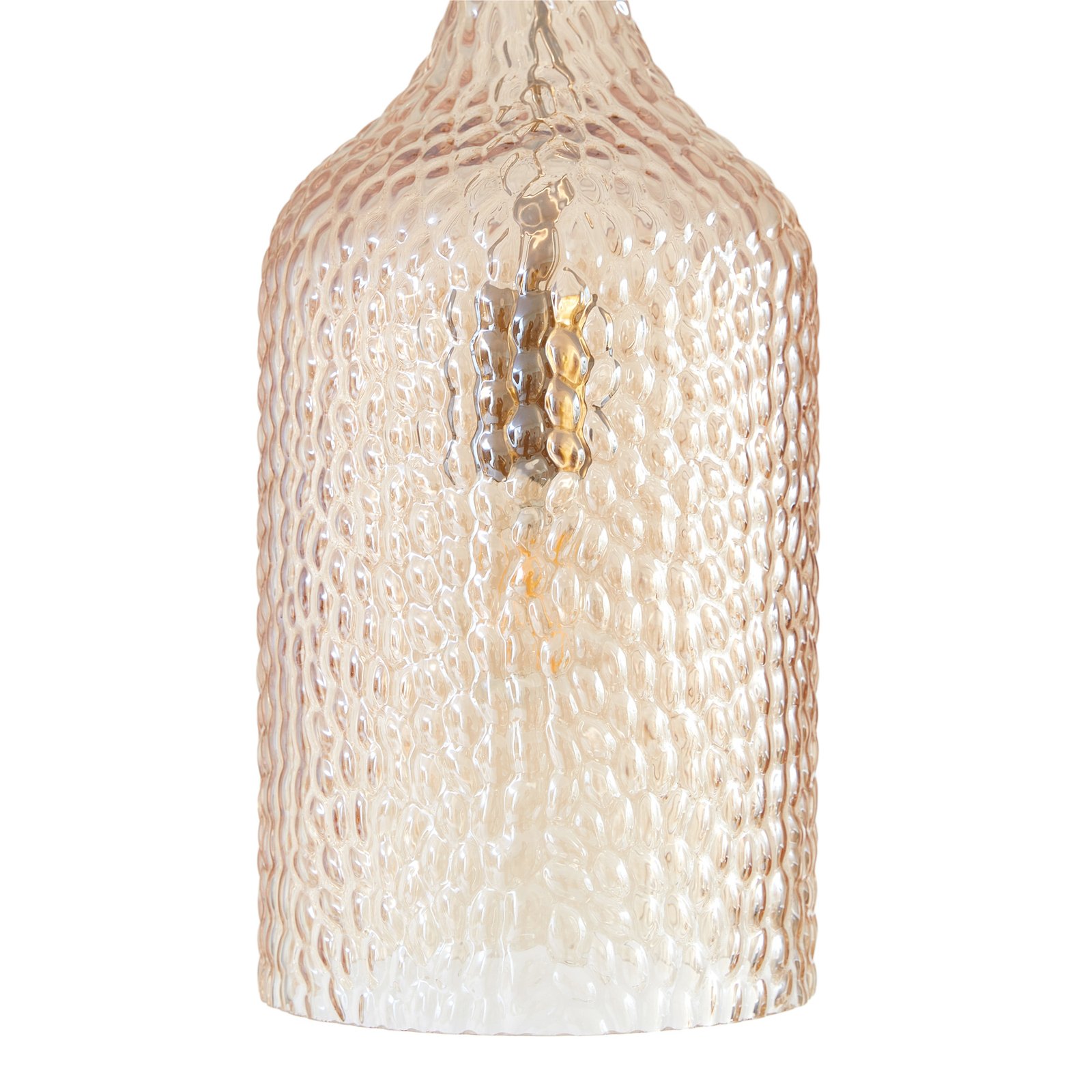 Lindby lampada a sospensione Drakar, a 3 luci, ambra, Ø 19,5 cm