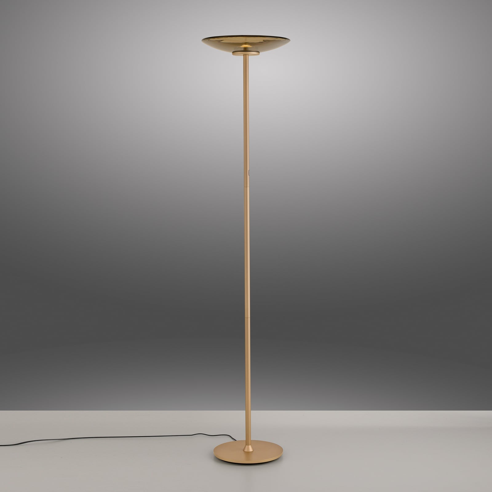 Moon LED-Stehleuchte, bronce, Amberglas (dunkel) - PURE