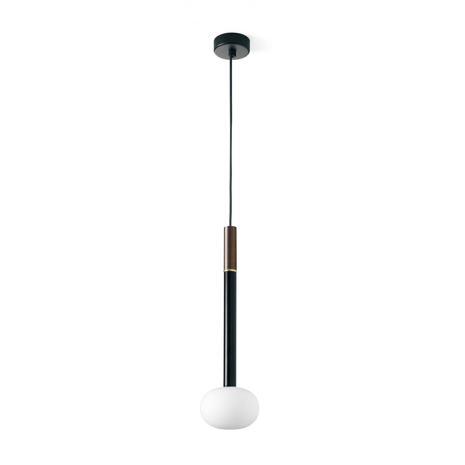 Suspension Mose, bronze, hauteur d'abat-jour 48 cm, 1 lampe, verre