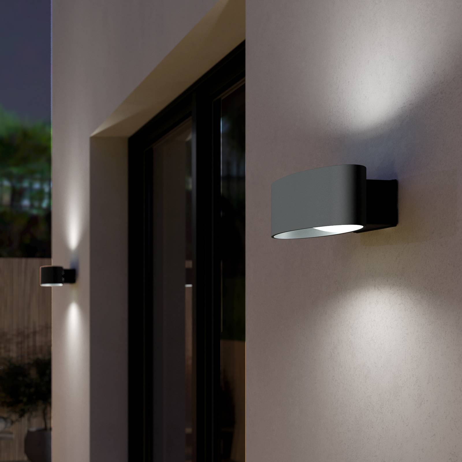 EGLO LED buiten wandlamp Chinoa, antraciet, breedte 27 cm, metaal