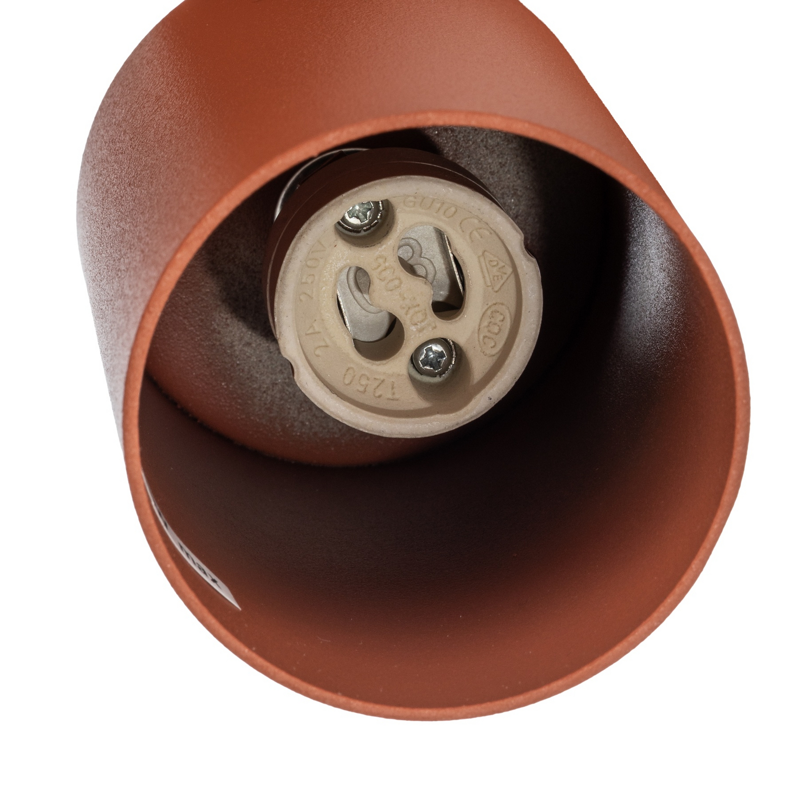 Spot de tavan Zoom, 3 becuri, roșu, oțel, GU10