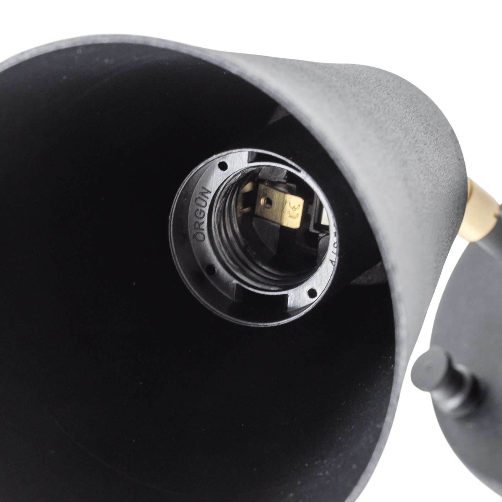 Wandlamp Evander, zwart/goud, metaal, hoogte 21 cm, E27