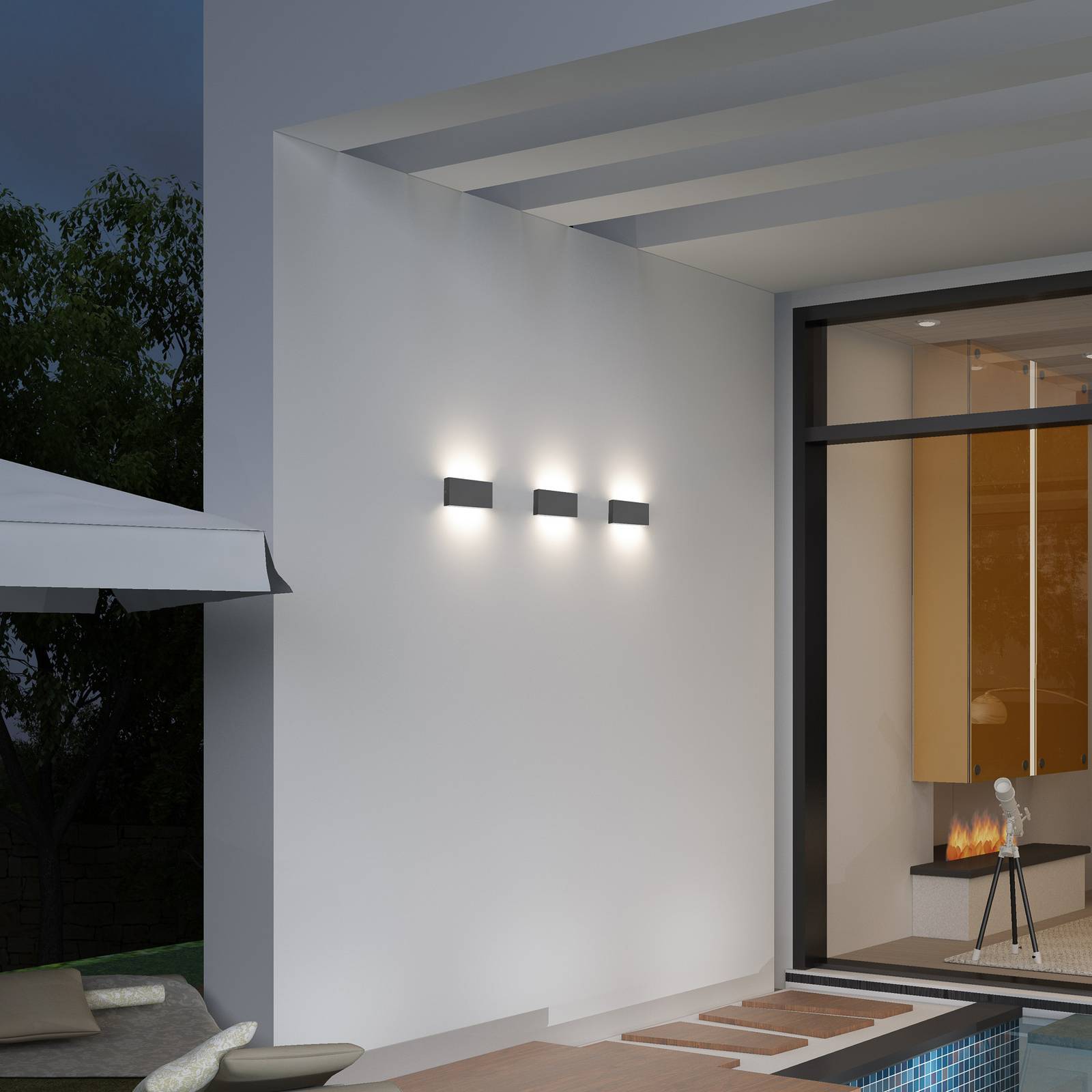 LED-Außenwandlampe CMD 9070, 17 cm, anthrazit, IP54, up/down günstig online kaufen