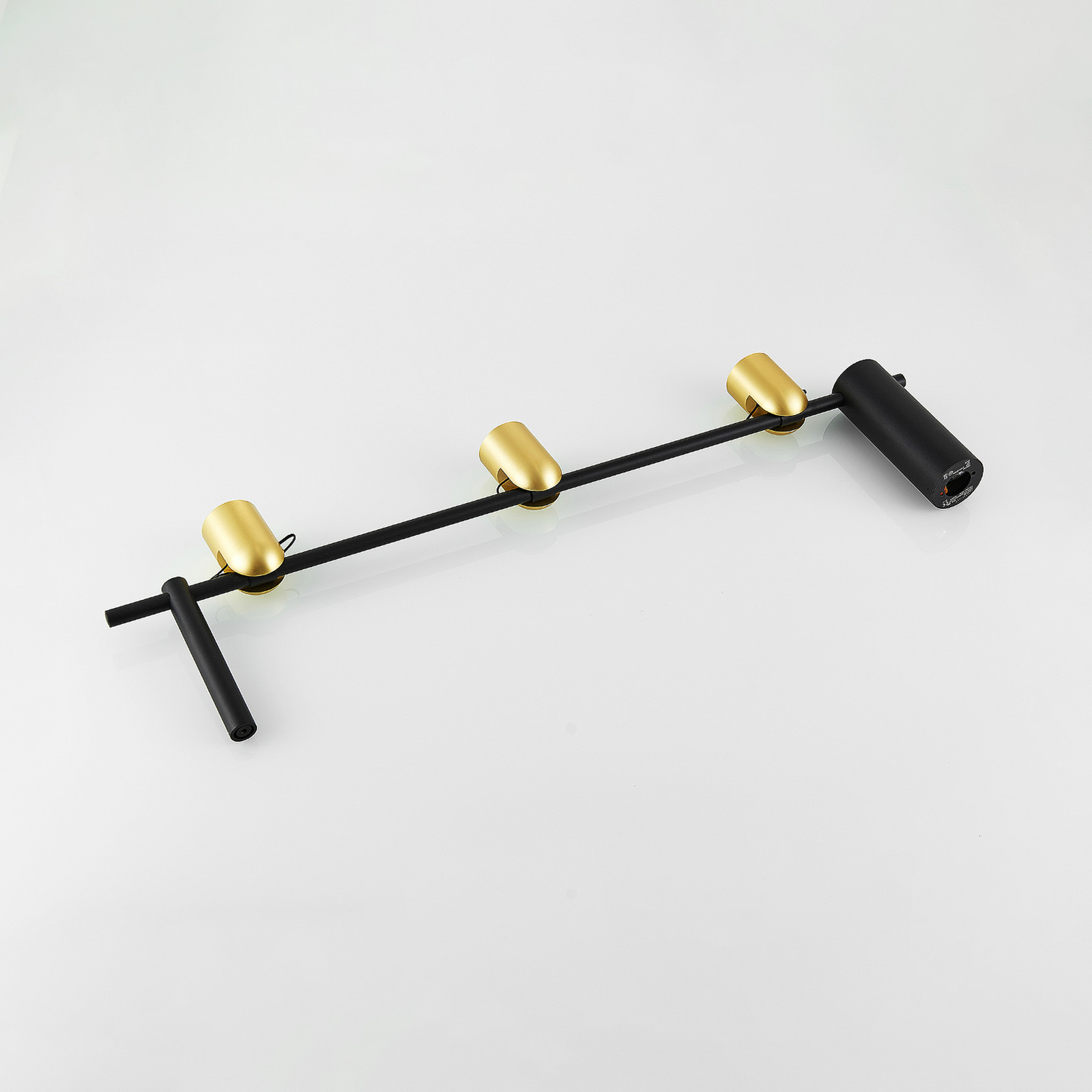 Molto Luce hanging light Nuun SD, black/gold-coloured, 3-bulb.