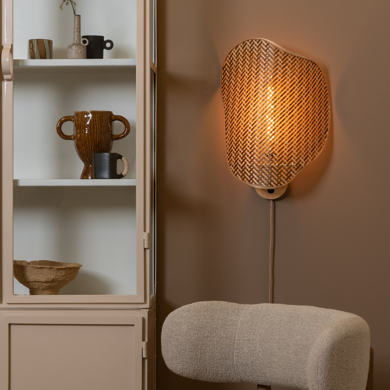 GOOD & MOJO Applique murale Kinabalu, marron, 50 cm, fiche en bambou