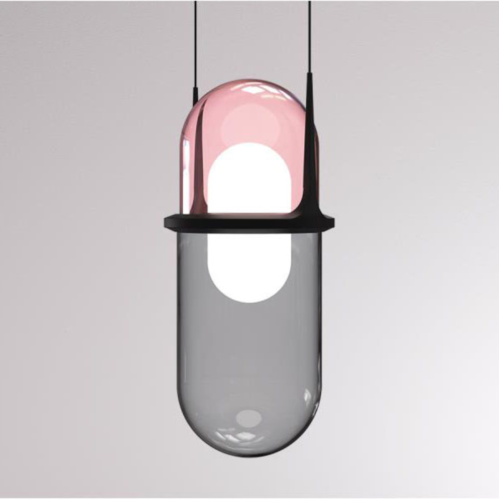 Pille LED-Pendelleuchte pink/grau
