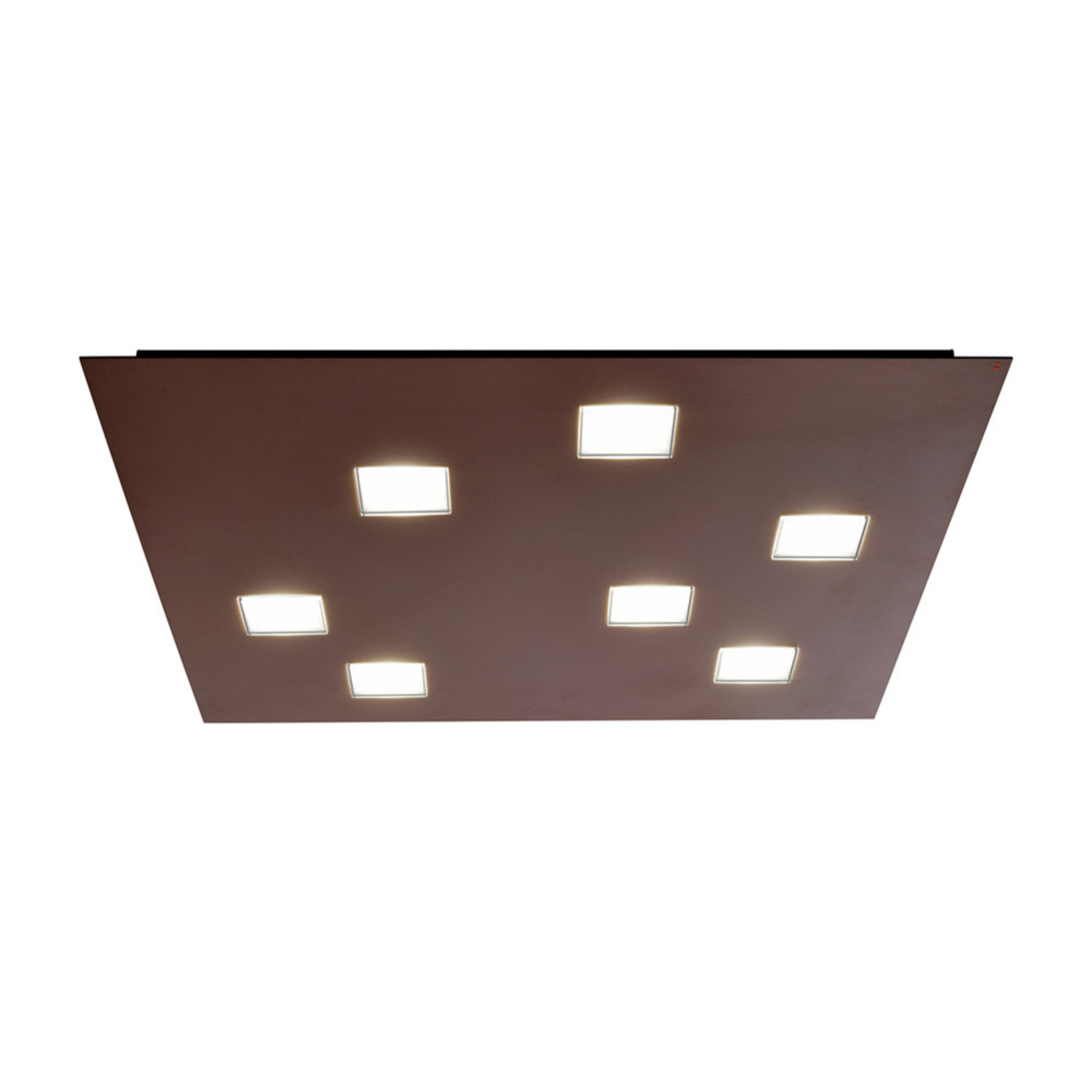 Fabbian Quarter, brun LED-loftlampe 7 lyskilder