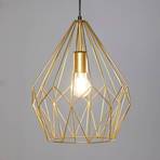 Carlton függő lámpa rácsos búrával, arany Ø 31 cm
