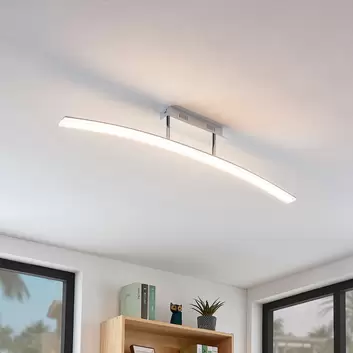 Schwenkbare LED-Deckenlampe Indira, Dimmer nickel