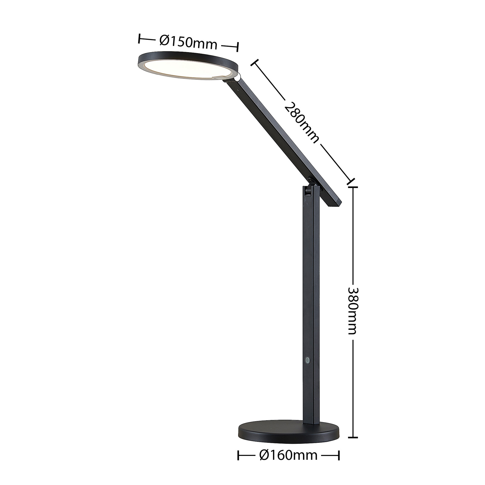 Lucande Felkano lámpara de mesa LED, negro