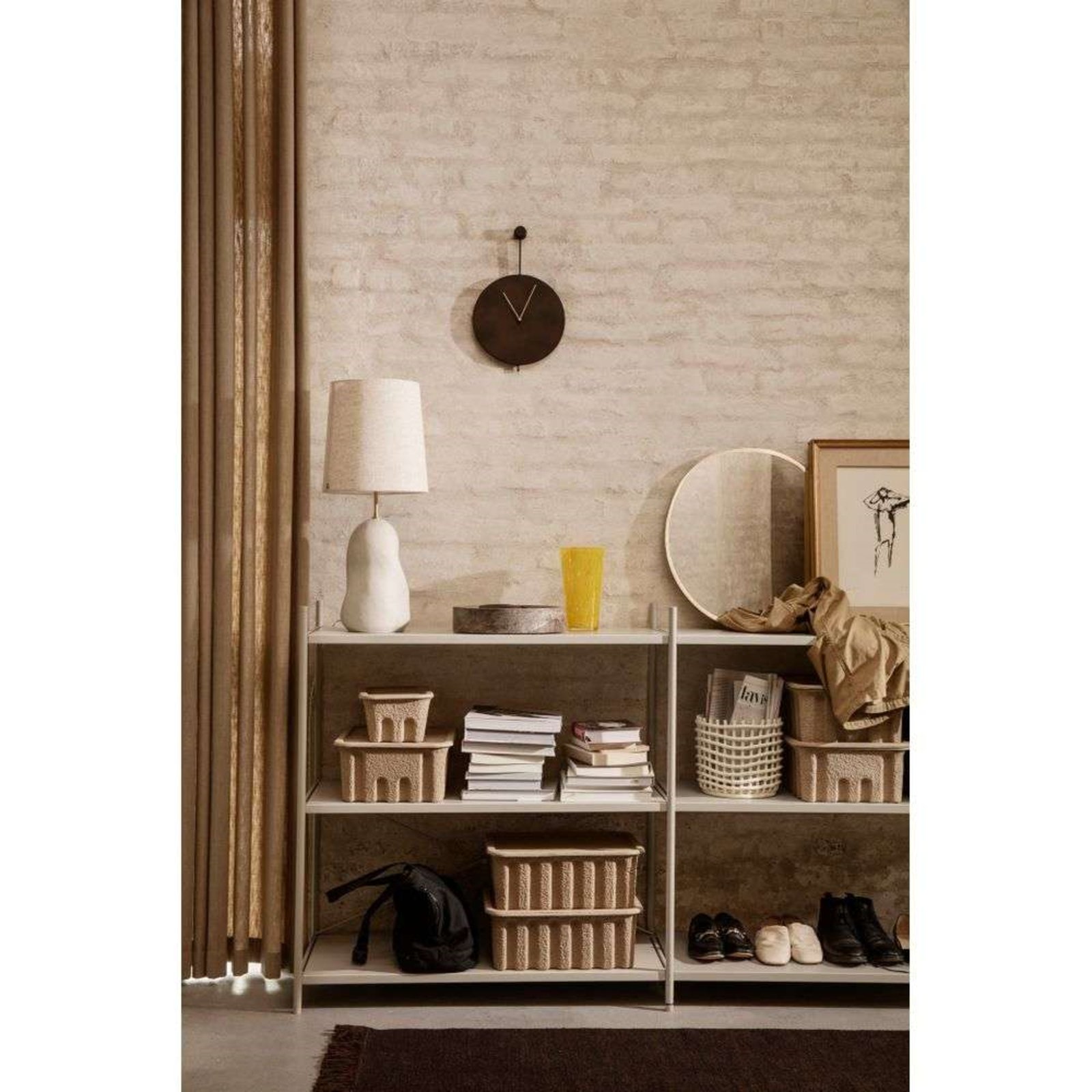 Hebe Lampă de Masă Medium Black/Natural - ferm LIVING