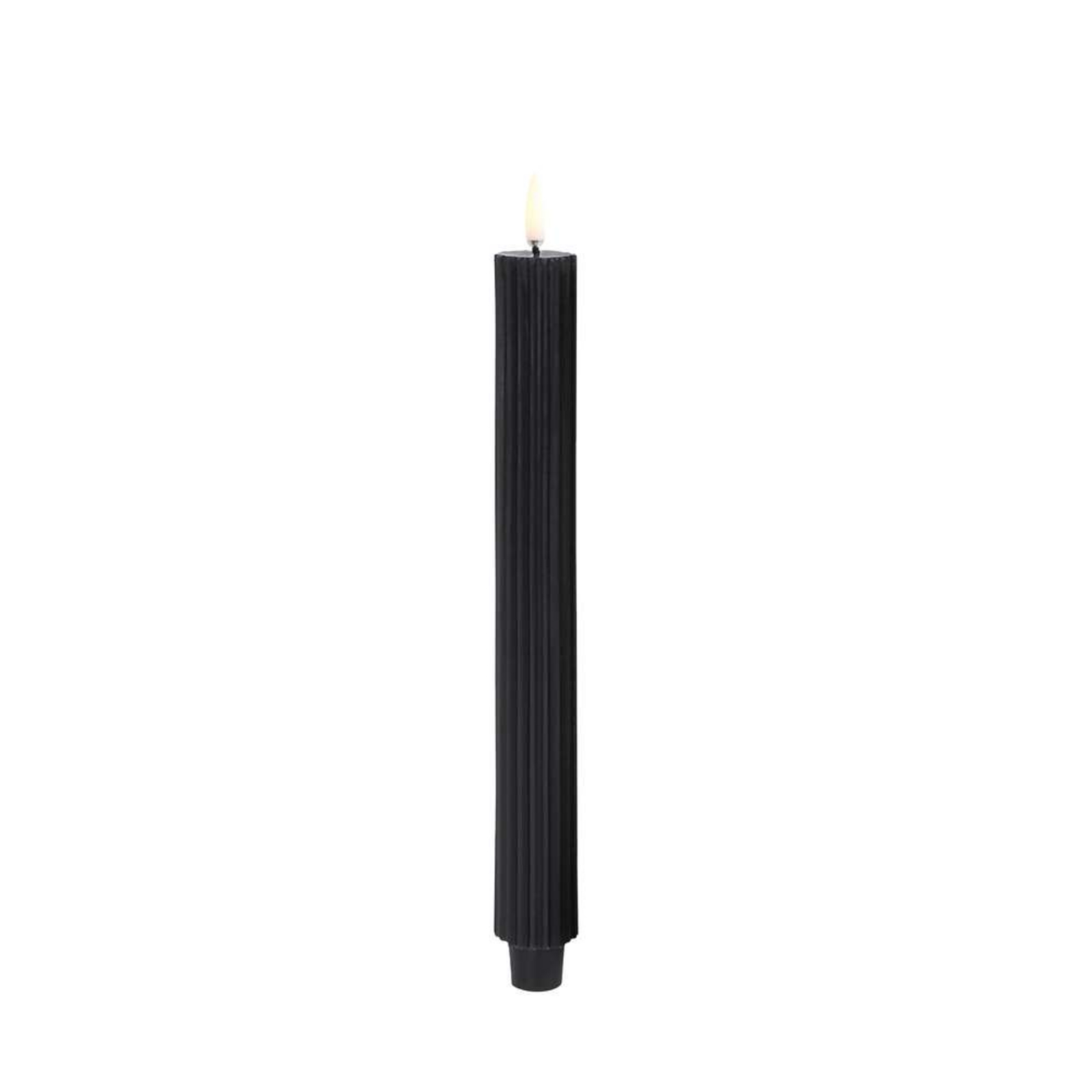 Candela a Cono LED Grooved 2-pack 3,2x25,5 cm Plain Nero/Smooth - Uyuni Lighting