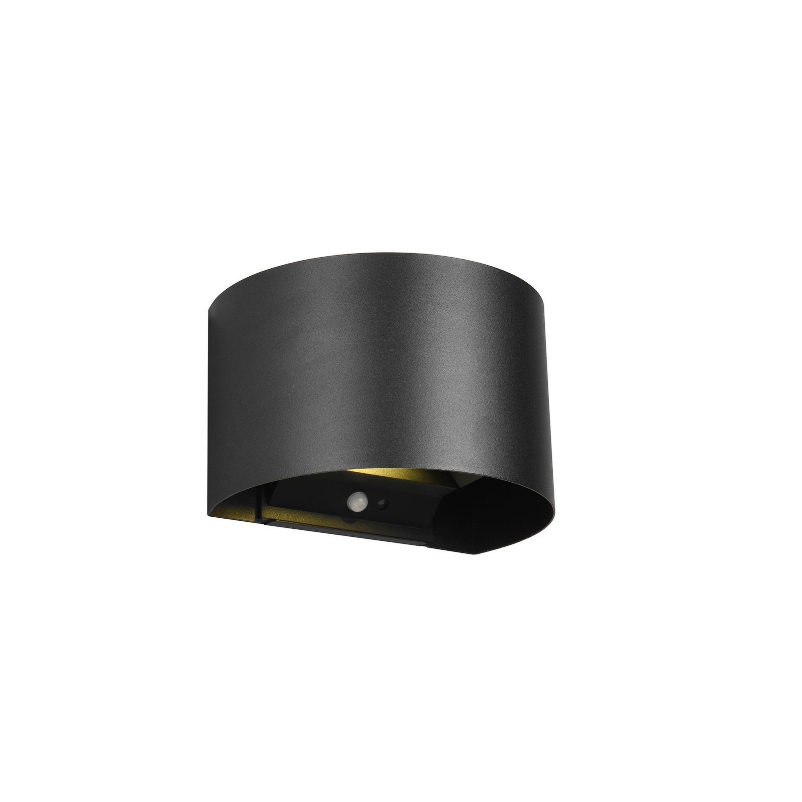 LED outdoor wall lamp Talent, black, width 16 cm Sensor