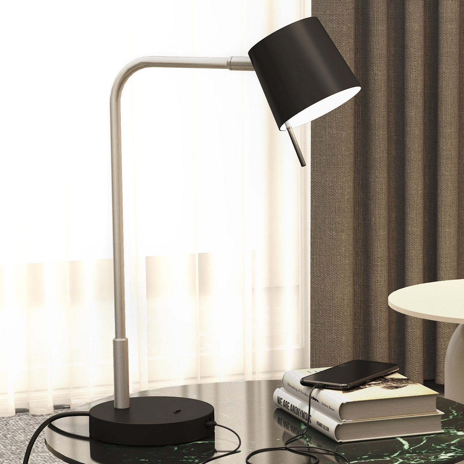 Astro Miura Desk USB lampe LED nickel/noire