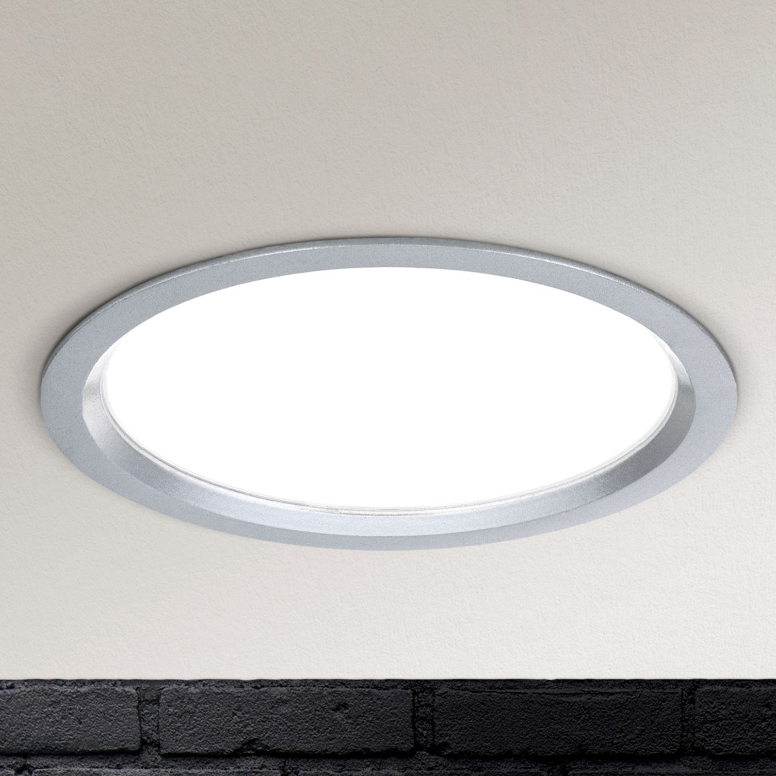 Spock LED recessed light dimmable Ø 17 cm silver