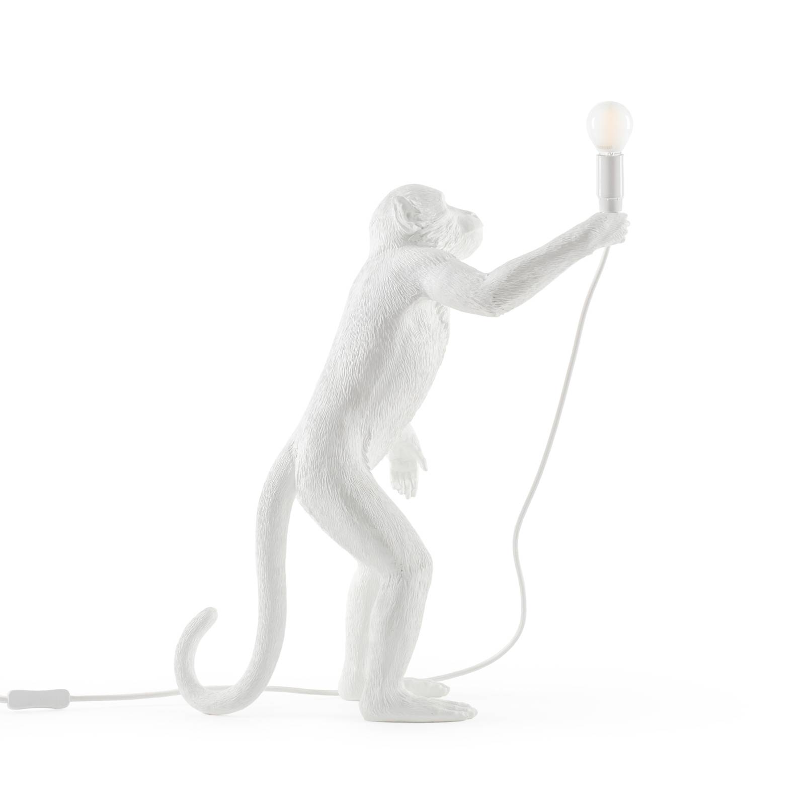 SELETTI LED deko stolní lampa Monkey Lamp, bílá, stojící