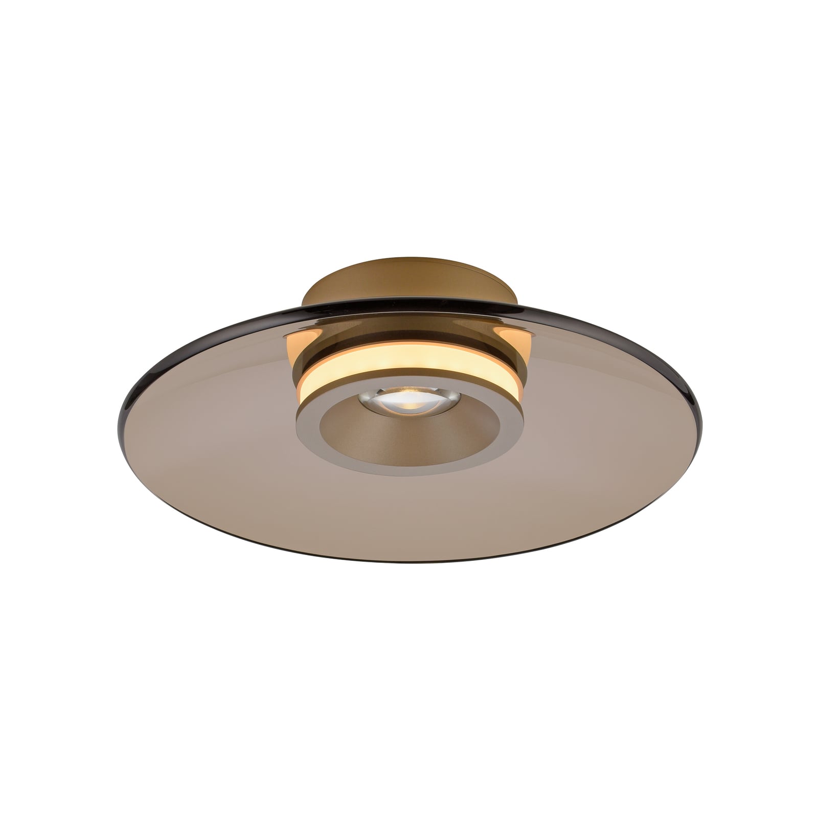 Moon LED-Deckenlampe bronce Ø32cm, Amberglas (dunkel) - PURE