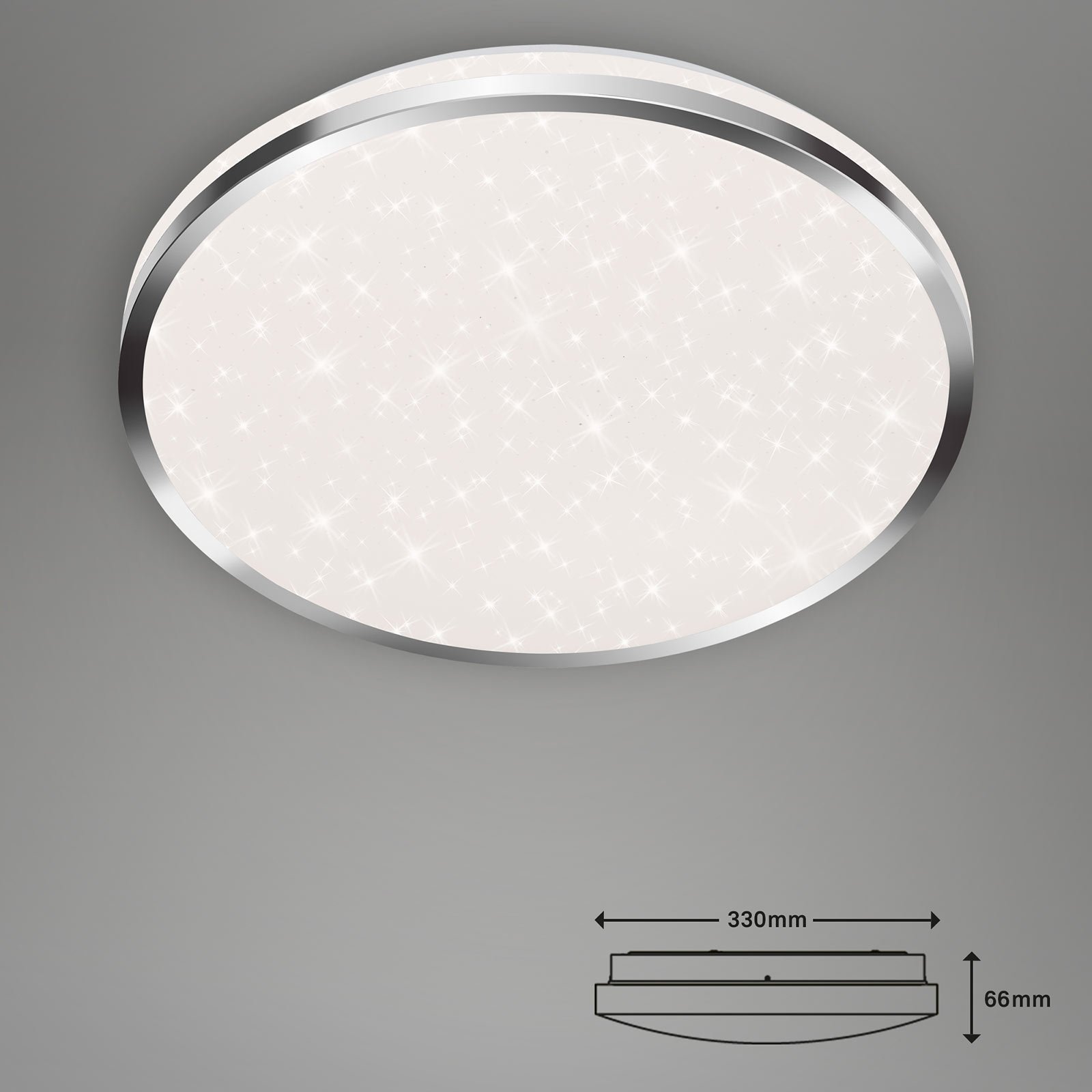 Plafoniera Acorus LED, IP44, decorazione a stella