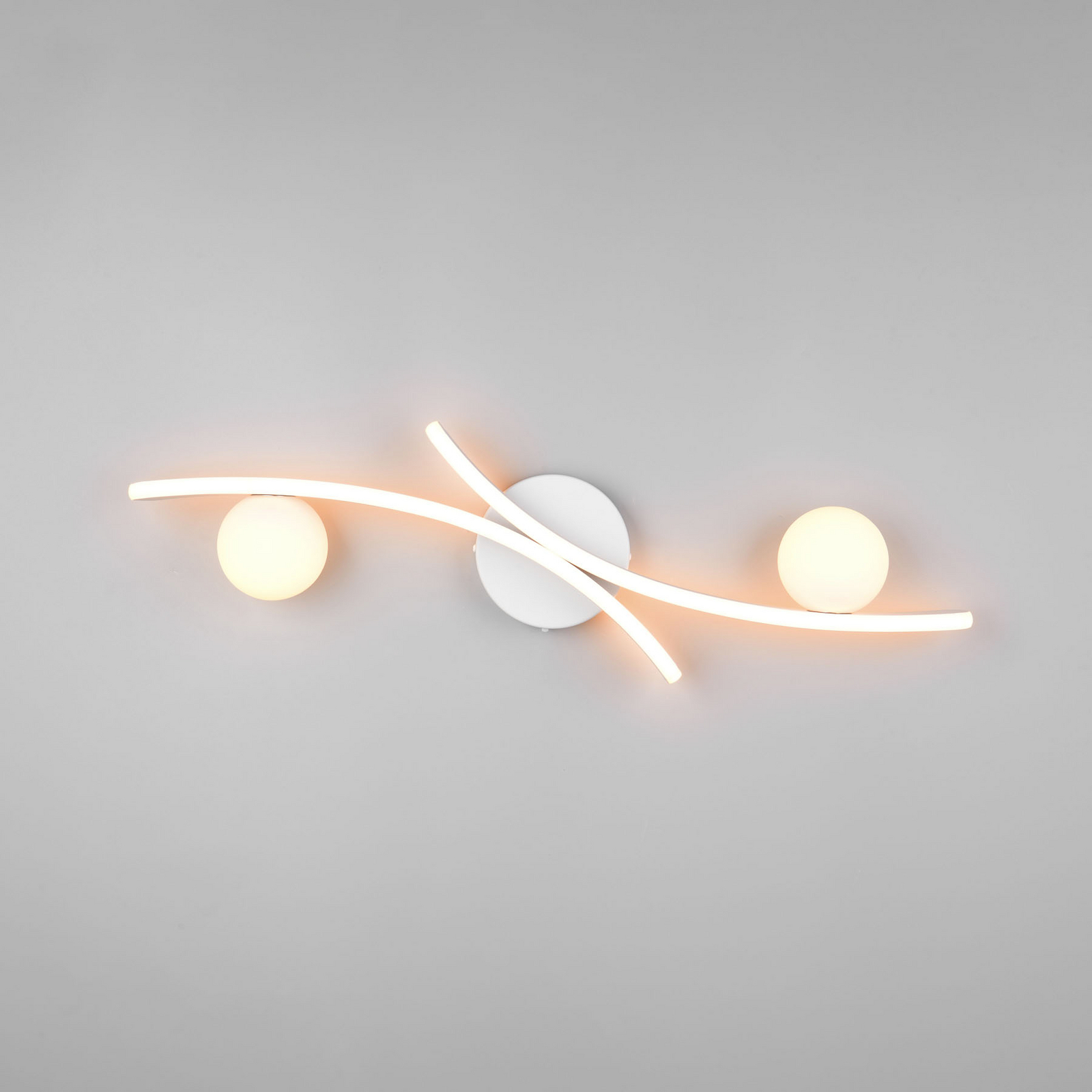 Plafoniera LED Napoli, bianco opaco, lunghezza 70 cm, metallo CCT