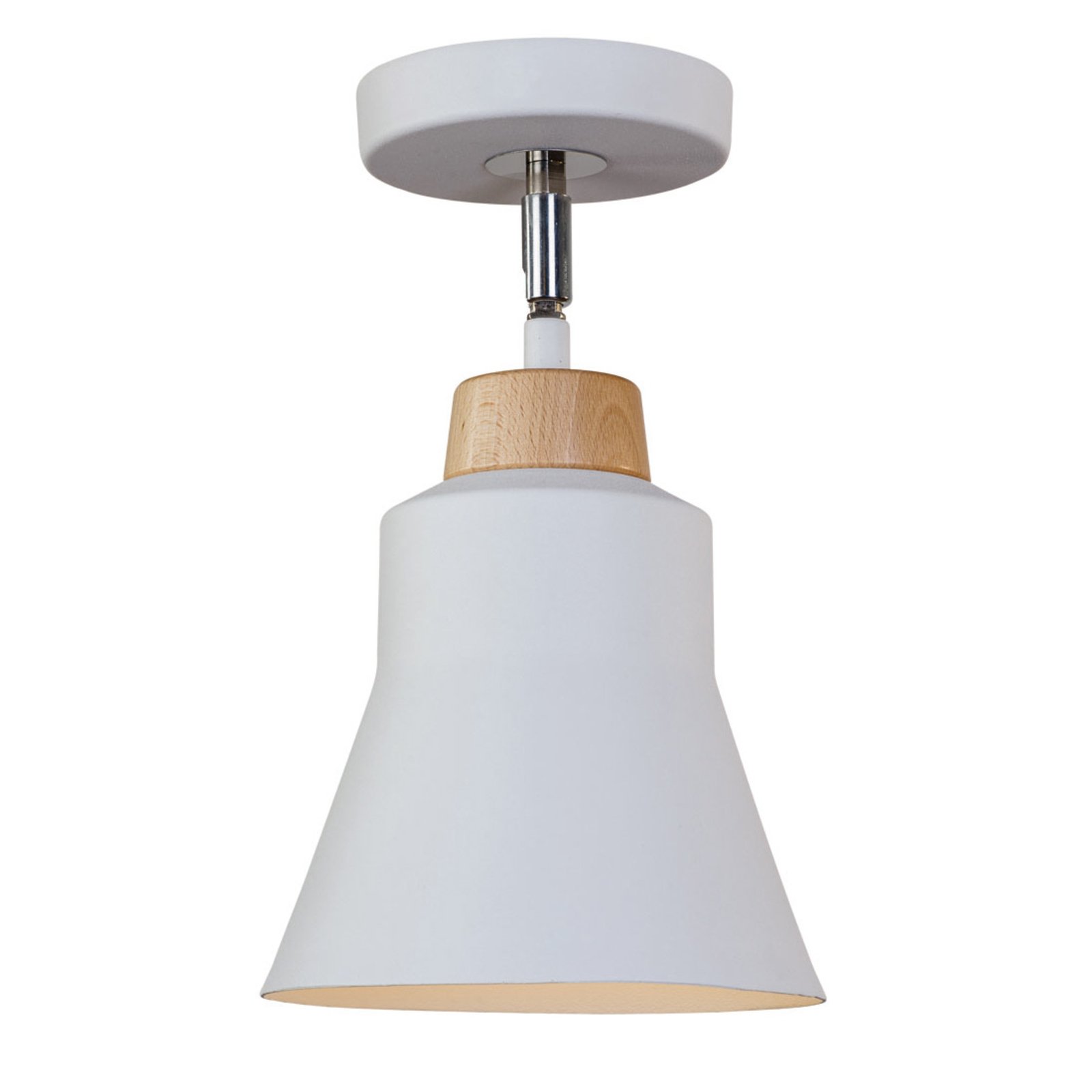 Lis Poland Wood ceiling light made of metal, white, for Living / Dining Room, metal, wood, E27, 40 W, energy efficiency: A++, H: 30 cm