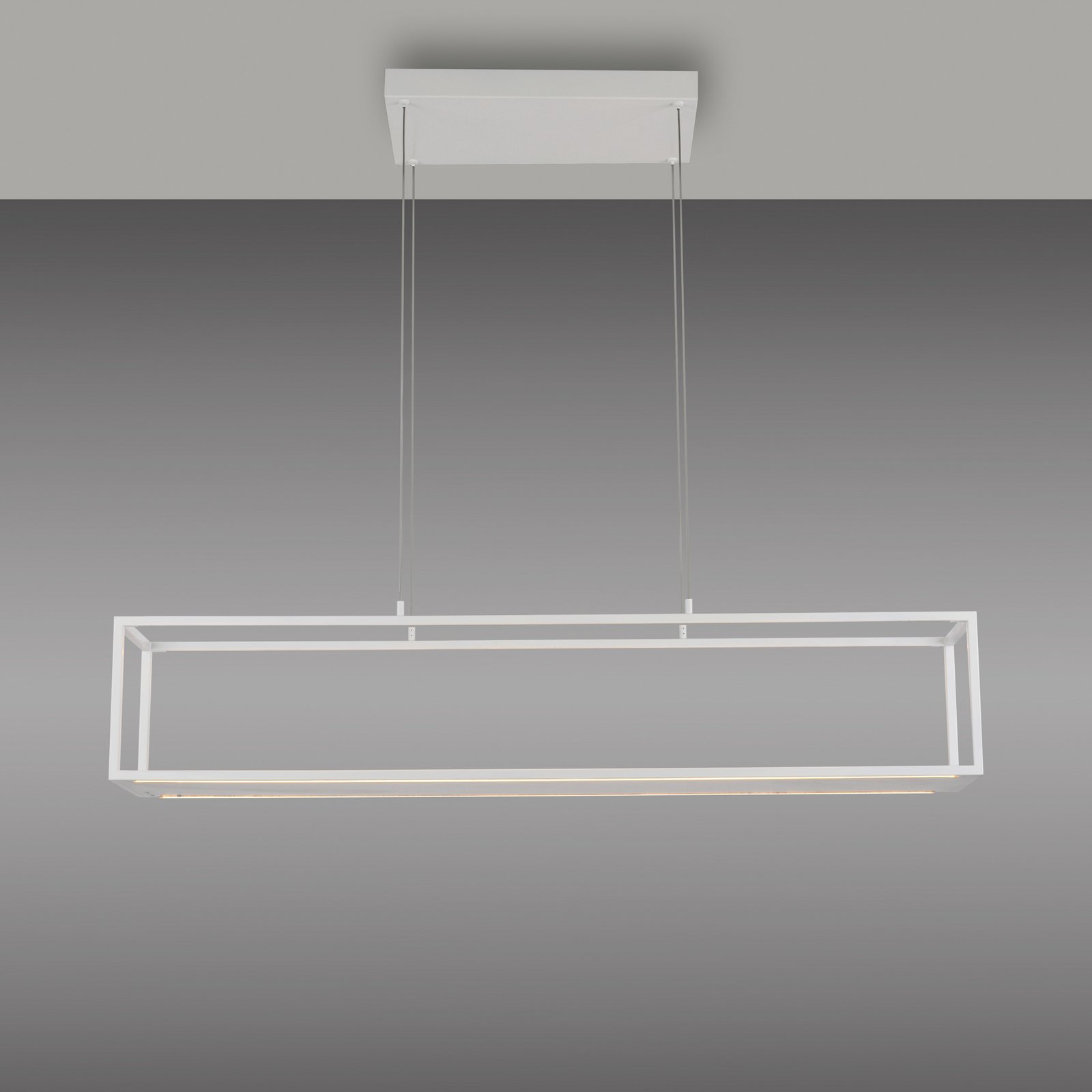 Lámpara colgante LED Contura de Paul Neuhaus, blanca, 105 cm