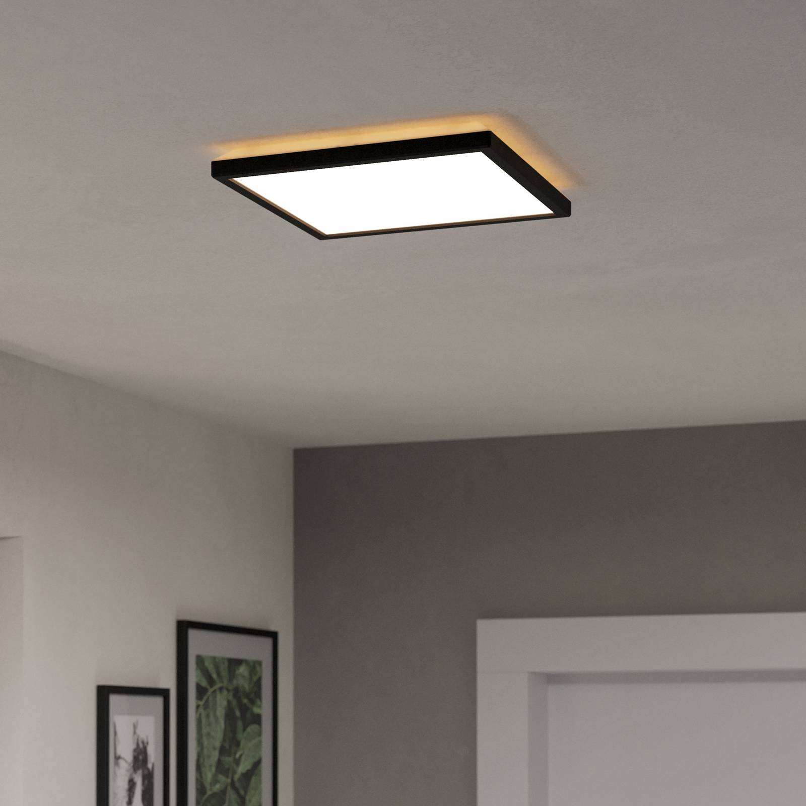 EGLO connect LED plafondlamp Rovito-Z, zwart, 29 x 29 cm