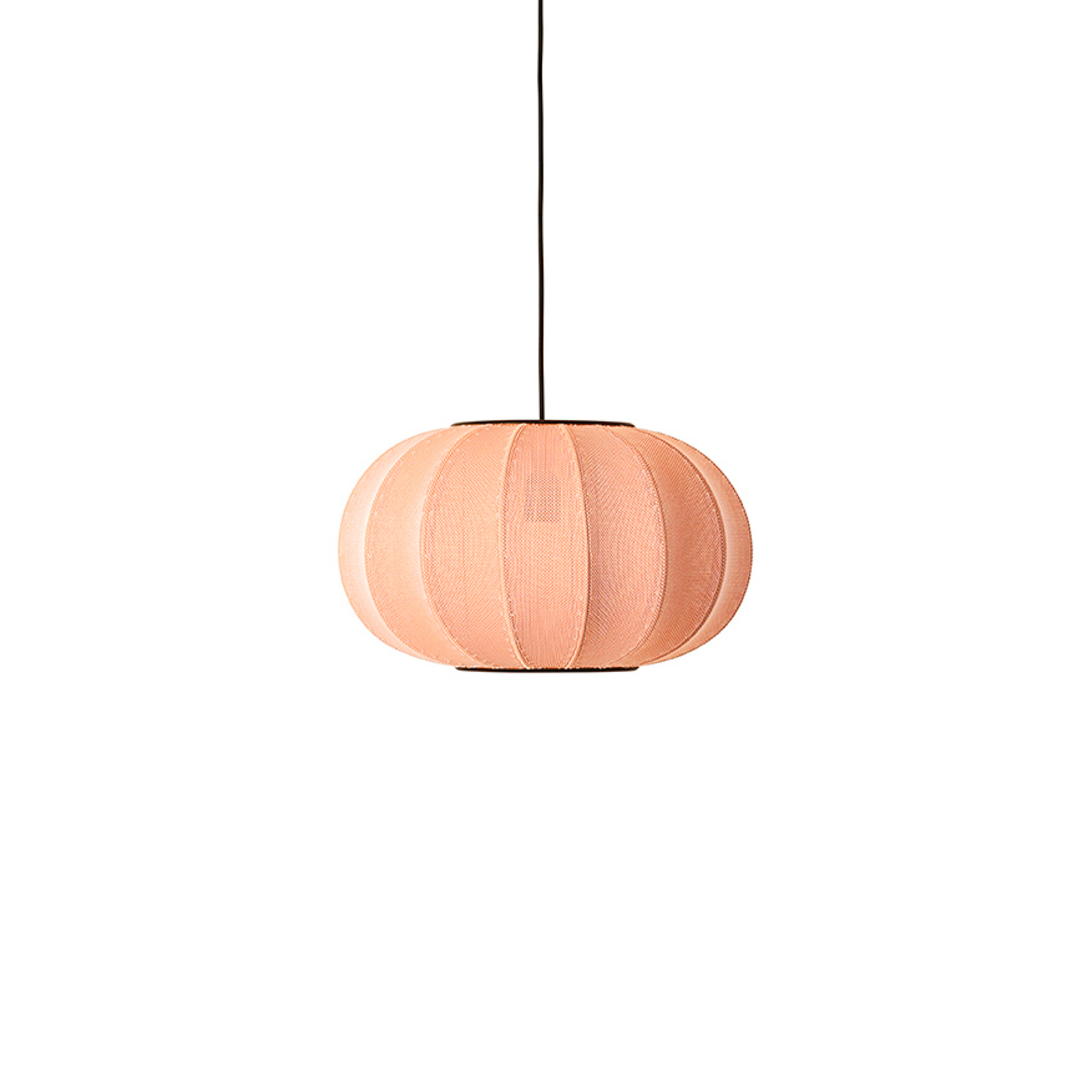 Candeeiro suspenso oval Knit-Wit 45 rosa E27 - Feita à mão