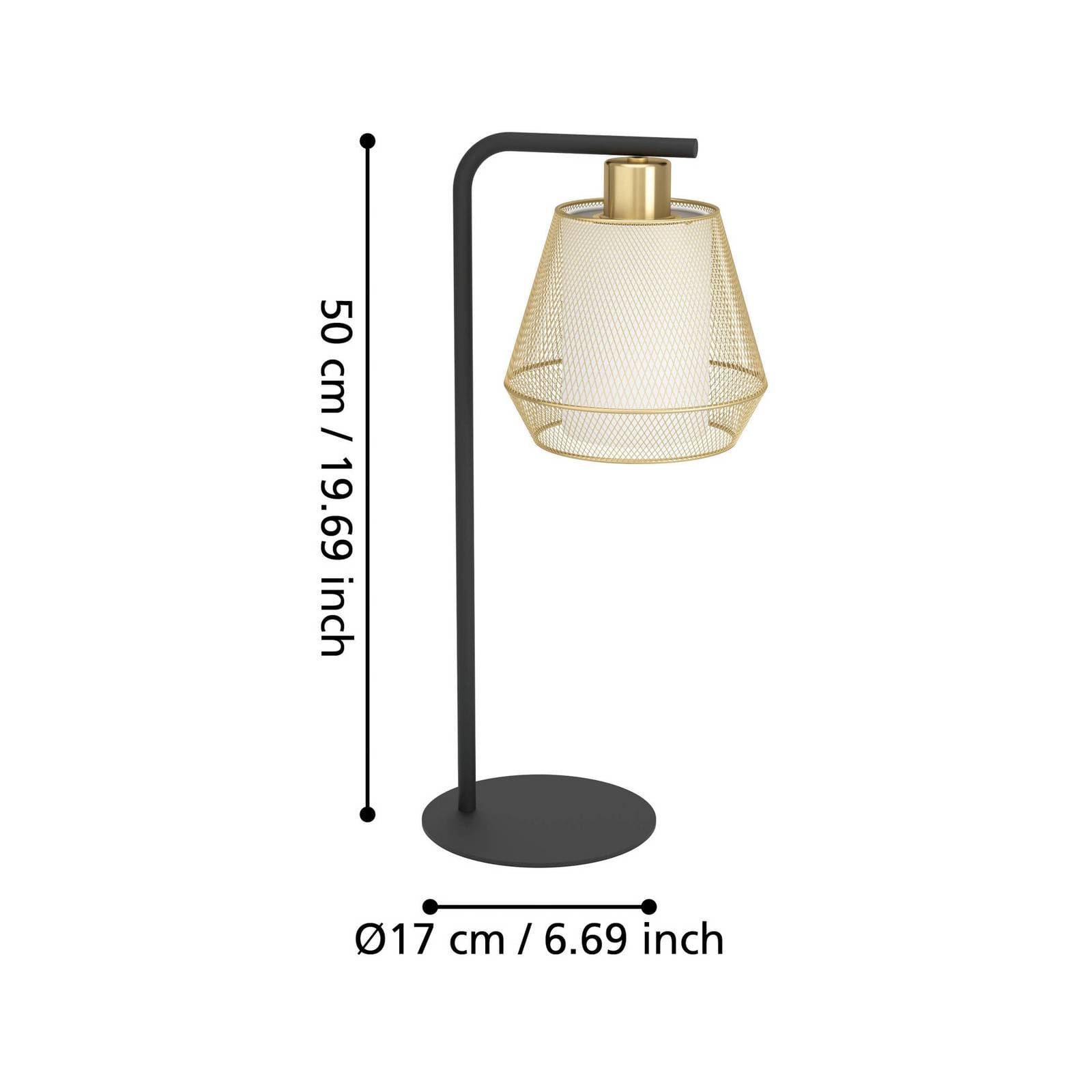 Eglo Tischleuchte Ciudadela, Höhe 50 Cm, Schwarz/messing, Stahl 