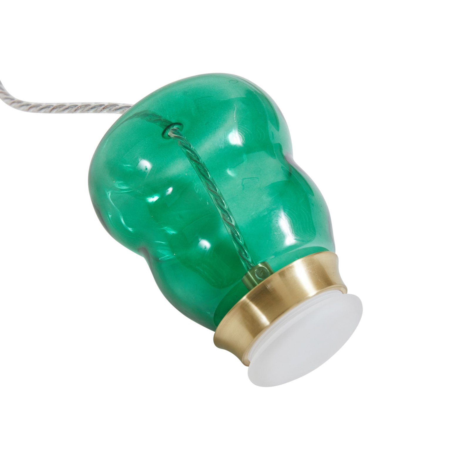 Lucande LED hanglamp Fay, paars/donkergroen, glas, Ø 15 cm