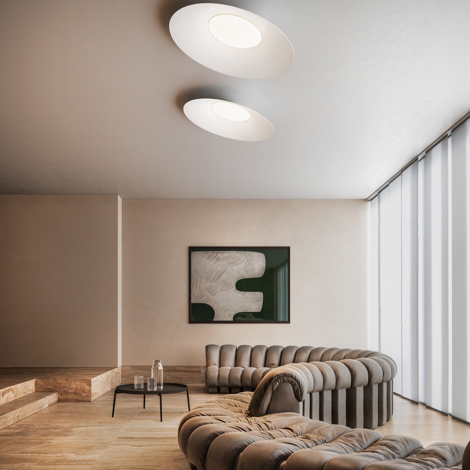 kdln Plafonieră LED Kate 3.000 K alb Ø 90 cm metal - Camera de zi / sufragerie - design - Aluminiu