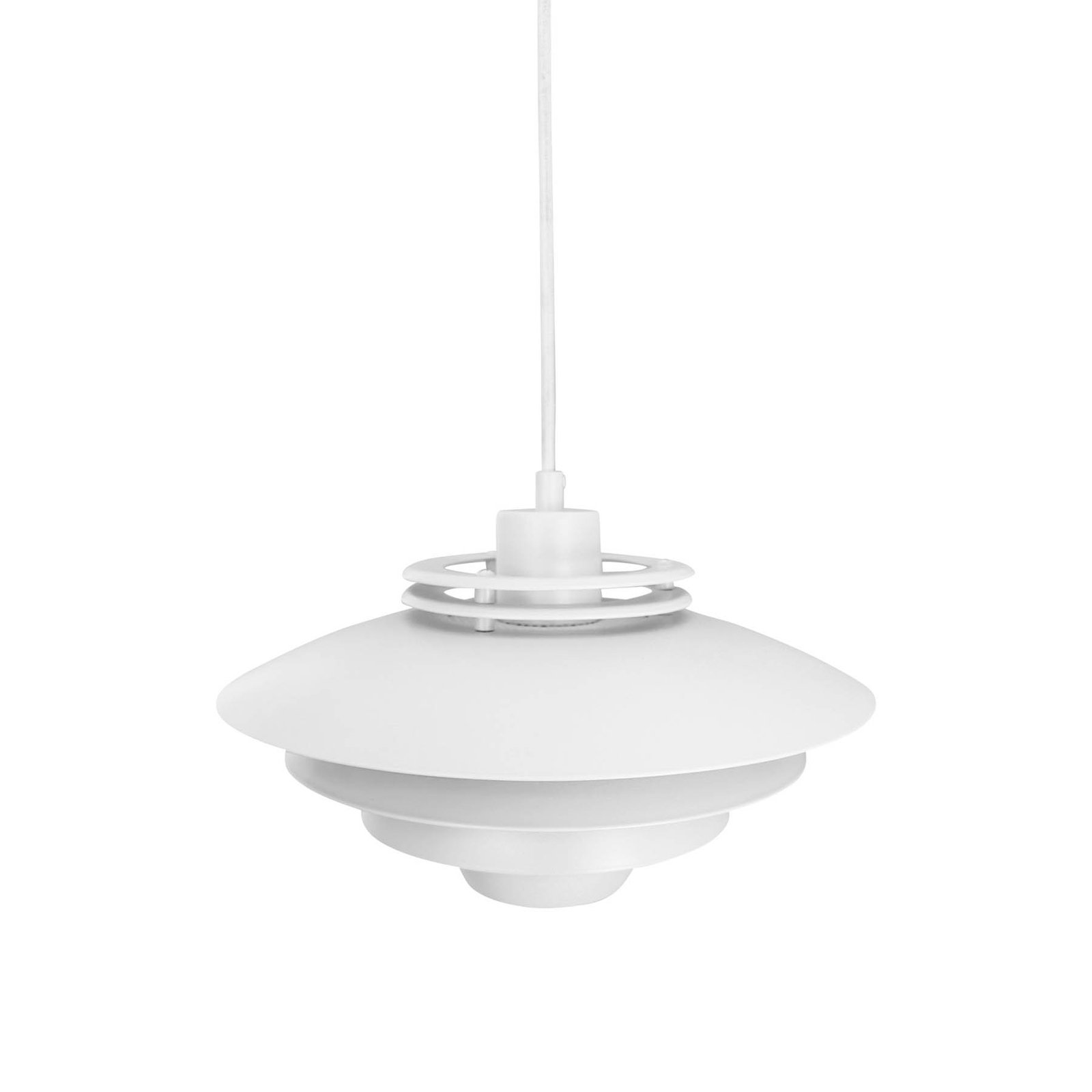 Lampa wisząca Dyberg Larsen Ejka mini, biała, Ø 30 cm, metal