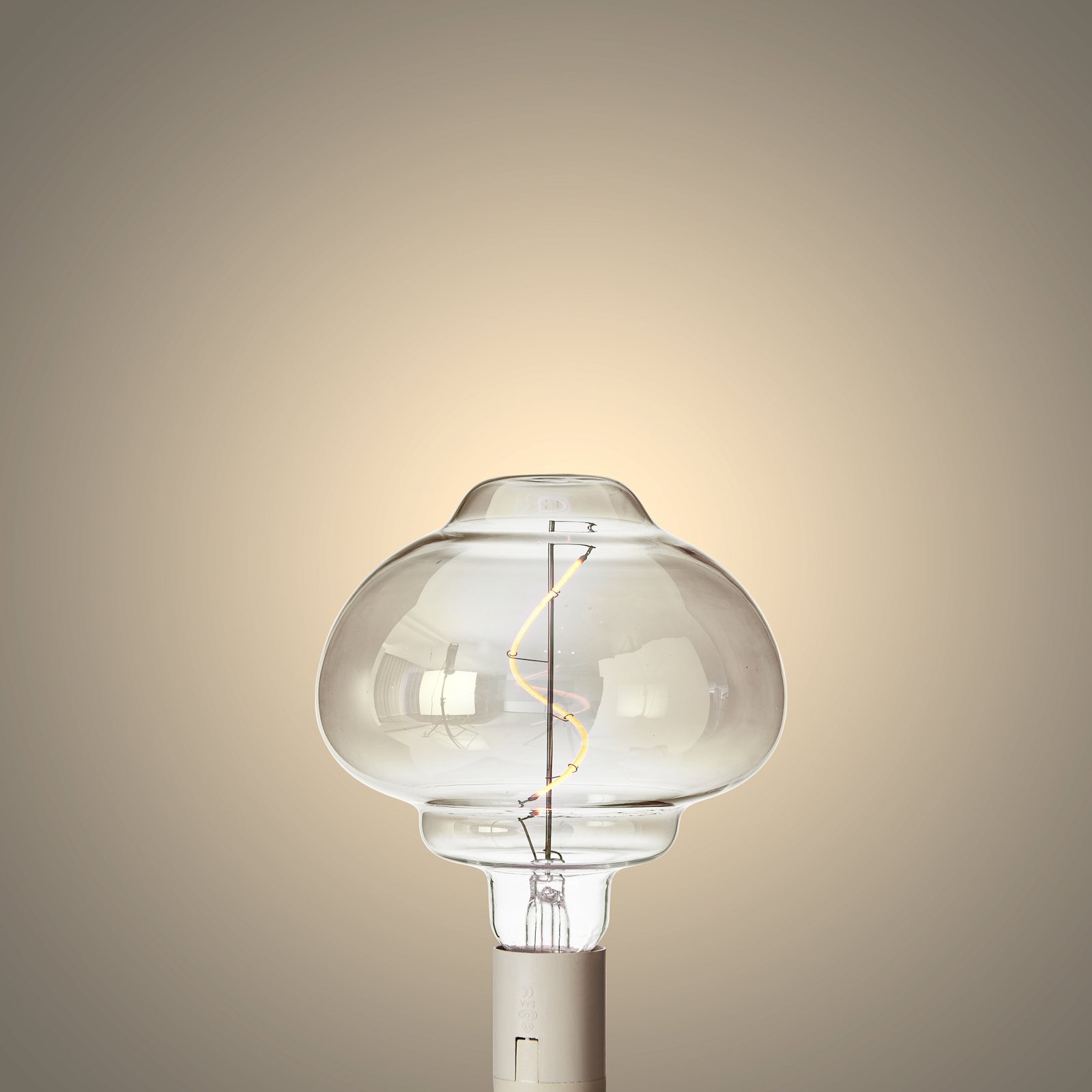 Lucande LED-lampa E27 Ø 16cm 4W 1 800 K smoke
