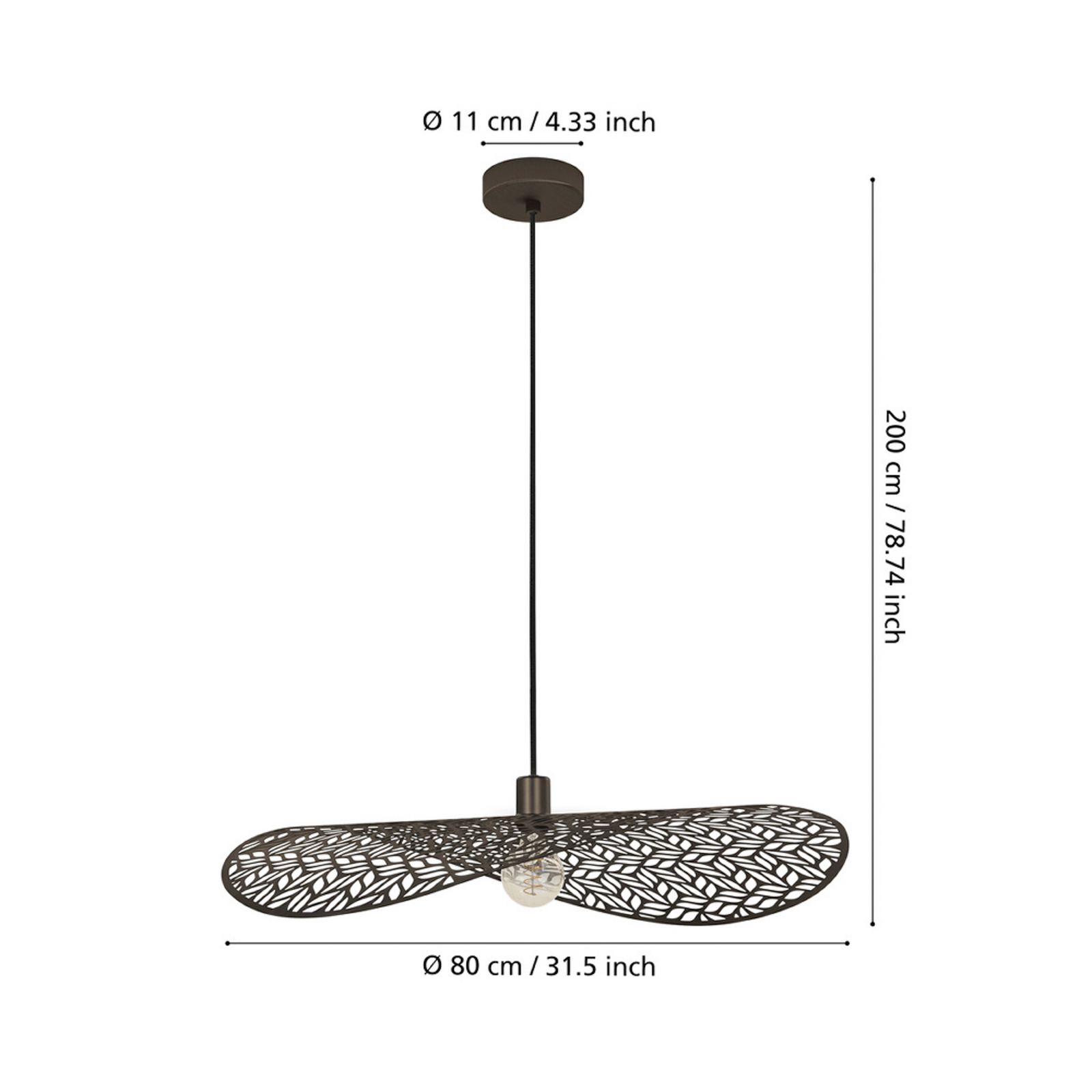 EGLO hanglamp SWABY, bronskleurig, Ø 80 cm, metaal, E27 EGLO hanglamp SWABY, bronskleurig, Ø 80 cm, metaal, E27