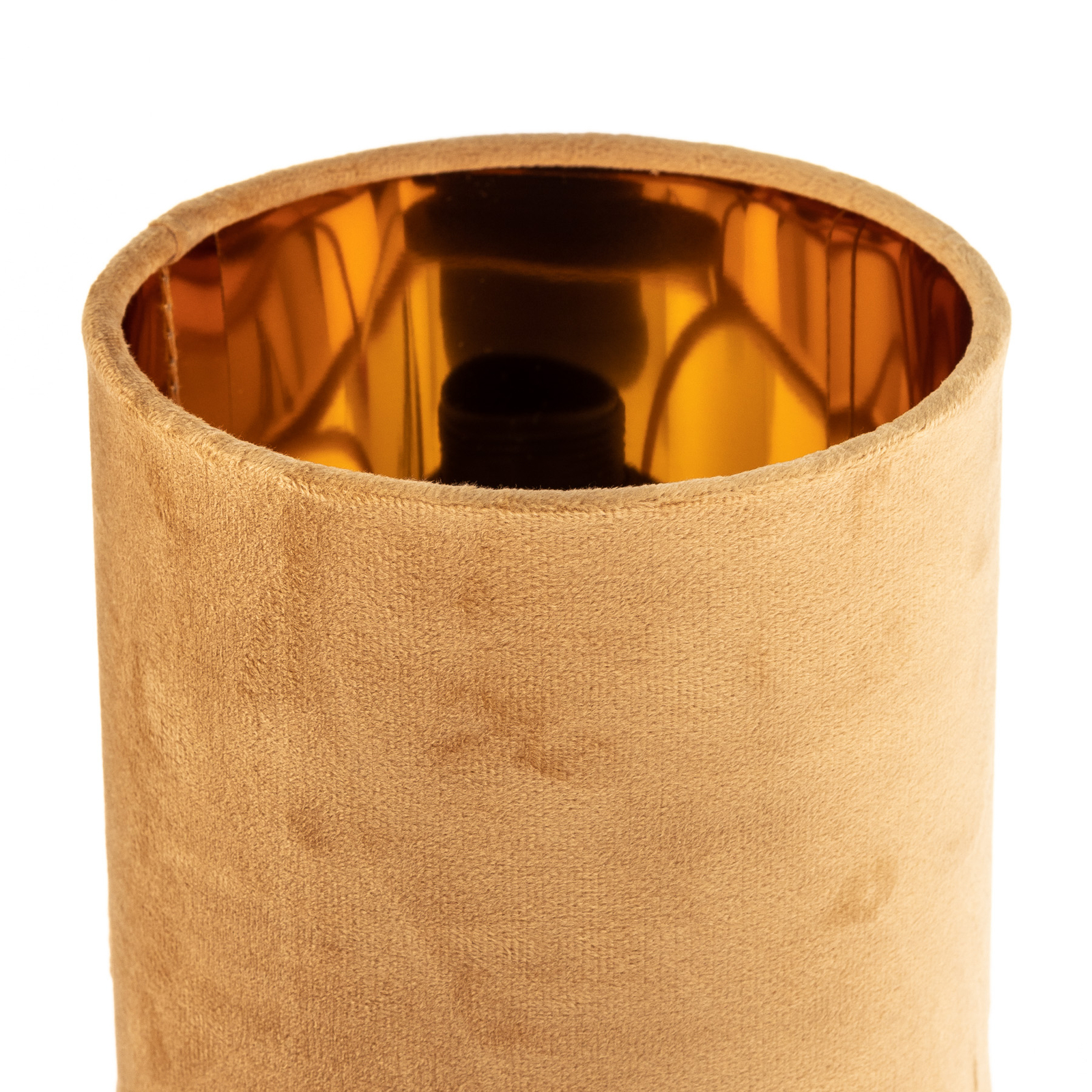 Επιτραπέζιο φωτιστικό Aura, χρυσή βάση, κίτρινο/χρυσό κάλυμμα