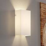Lucande Nieves wall light, white glass lampshade